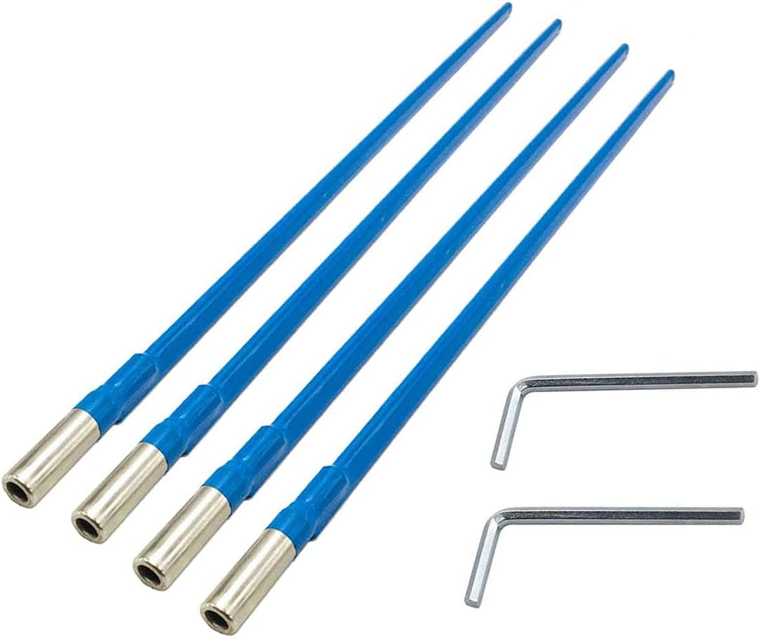 Jiayouy Pack of 4Pcs 420Mm Two Way Rod Type Guitar Truss Rod Steel with L- Wrench for Electric Acoustic Bass Guitars Neck Repair Adjustment Luthier Tool