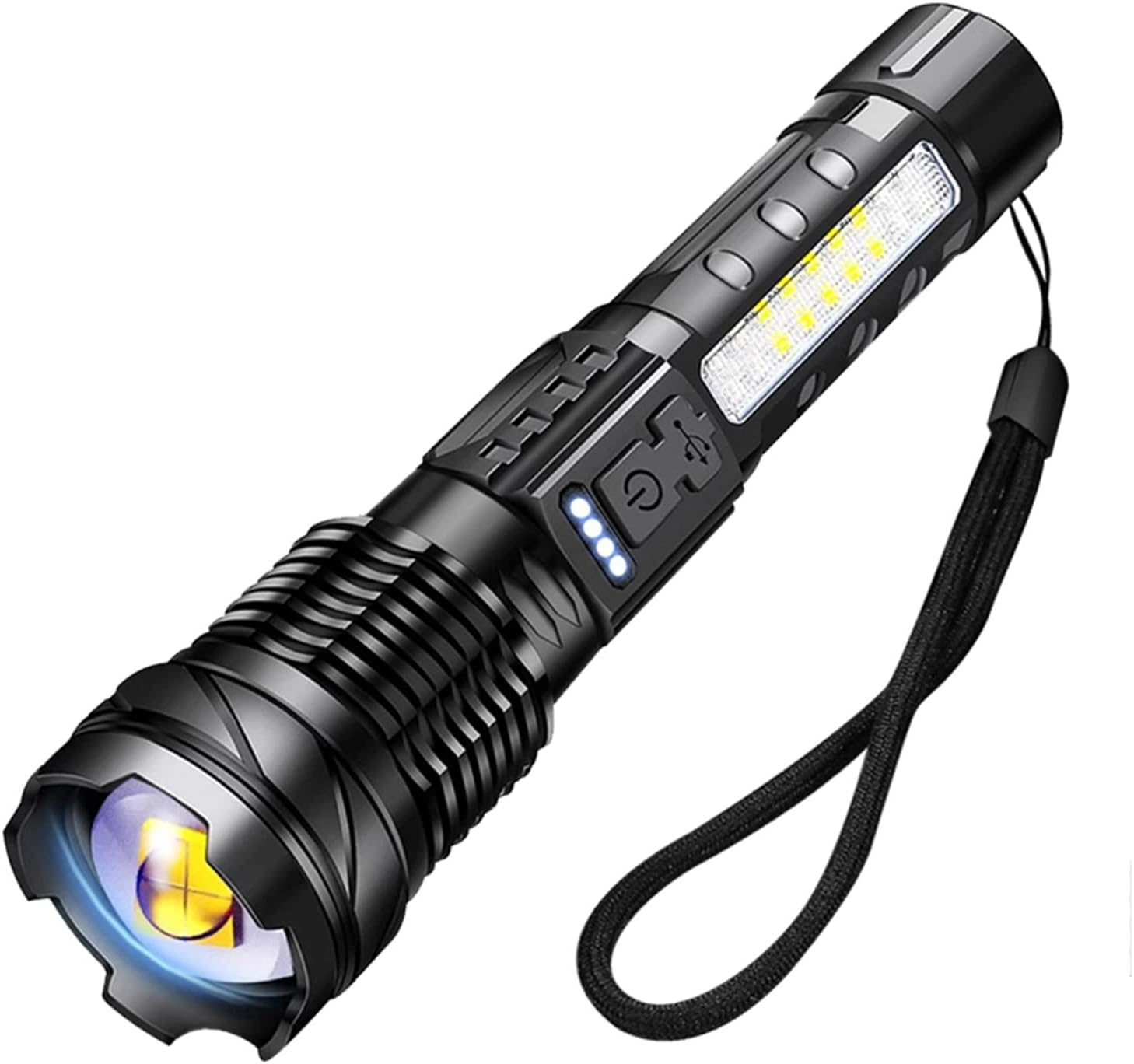 A76 Rechargeable Flashlights 20000 High Lumens - Brightest LED Flash Light 7 Modes with COB Side Light，High Powered Handheld Flashlight for Emergency Camping