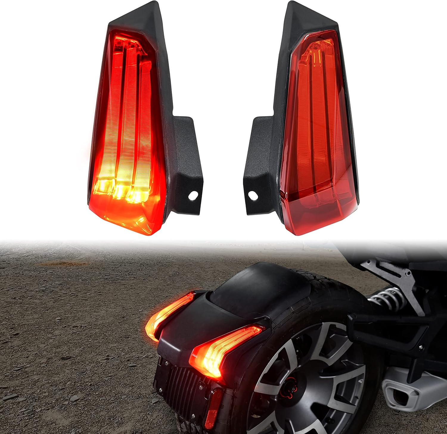 LED Taillights for Can Am Ryker 600 900 19-23,  LED Red Tail Lights Brake Light Taillights for Can-Am Ryker 600 900 & Ryker Rally 2019-2023 Accessories (2PCS, Replace #710005284, 710005285)