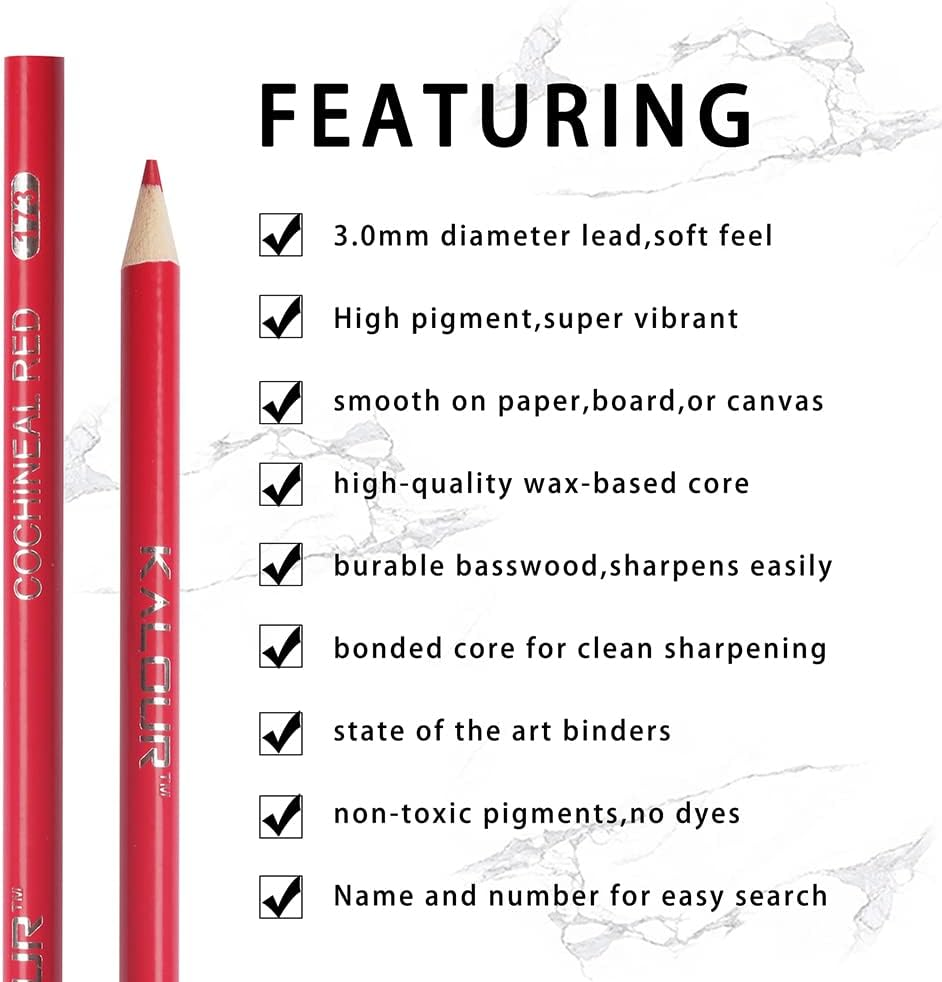180 Coloured Pencils, Professional Drawing Set, Numbered, Soft Core Colouring... - Picture 8 of 16