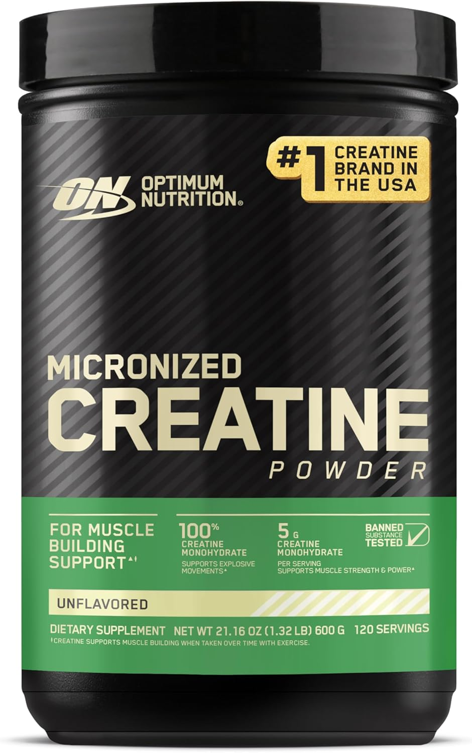 Micronized Creatine Monohydrate Powder, Unflavored, 120 Servings, 600 Grams (Packaging May Vary)