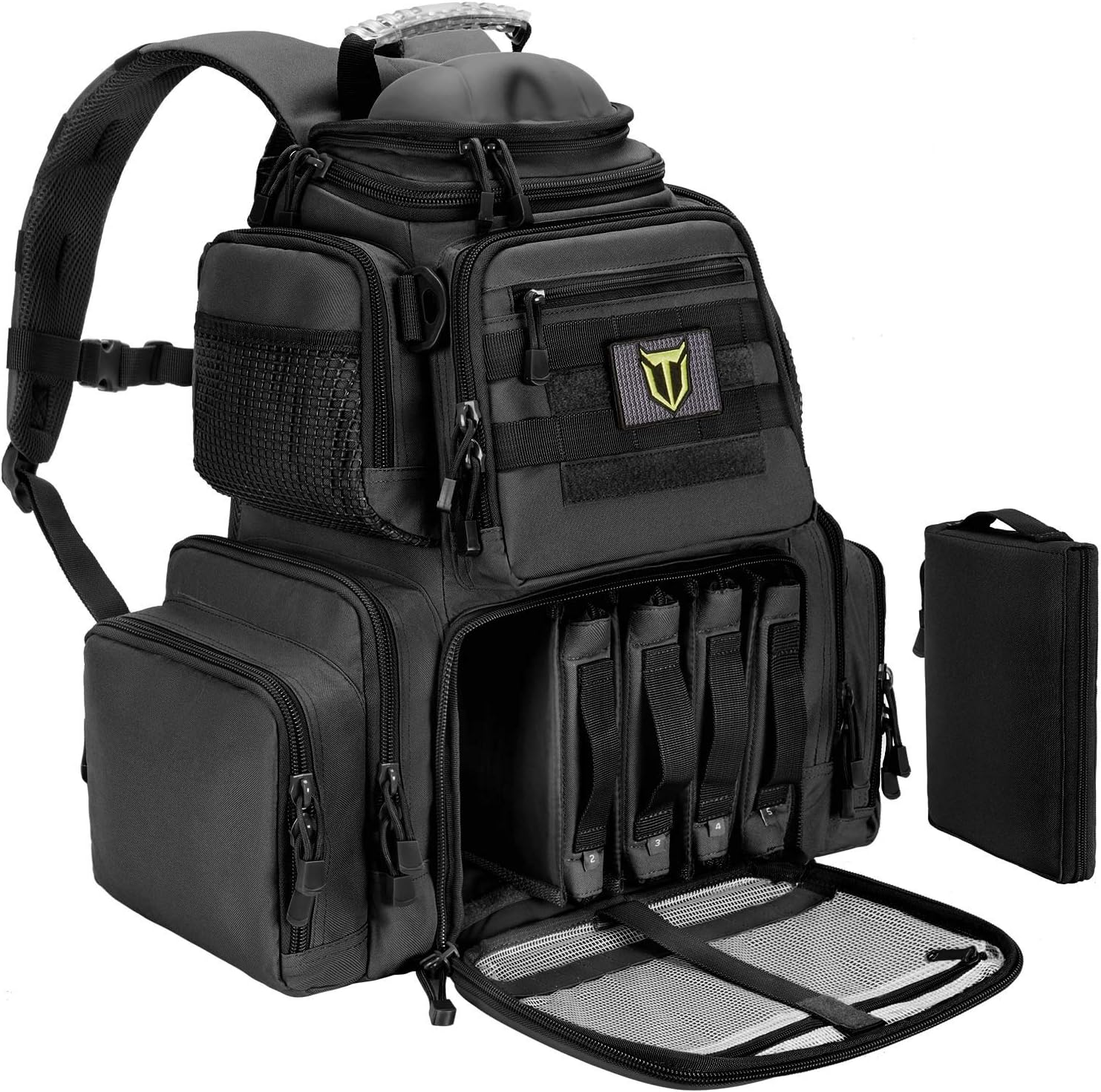 Tactical Range Backpack for Handguns, Gun Range Bag, Black
