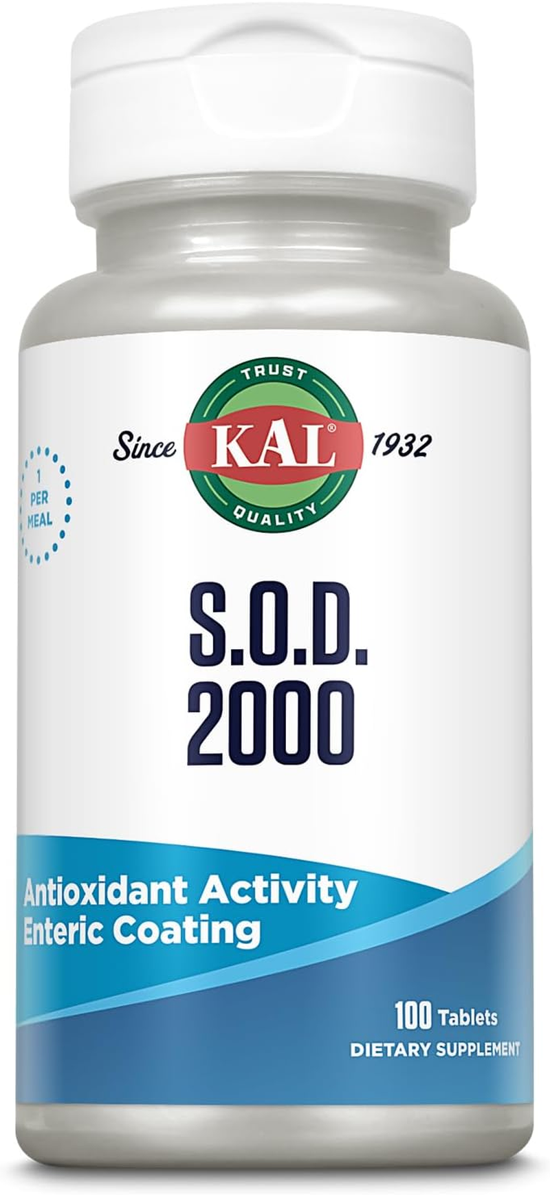 S.O.D. 2000 Antioxidant Supplement - Beef Liver Source - Enteric Coated for Maximum Assimilation - Lab Verified - GMP Facility - 60 Day Guarantee - 100 Servings, 100 Tablets
