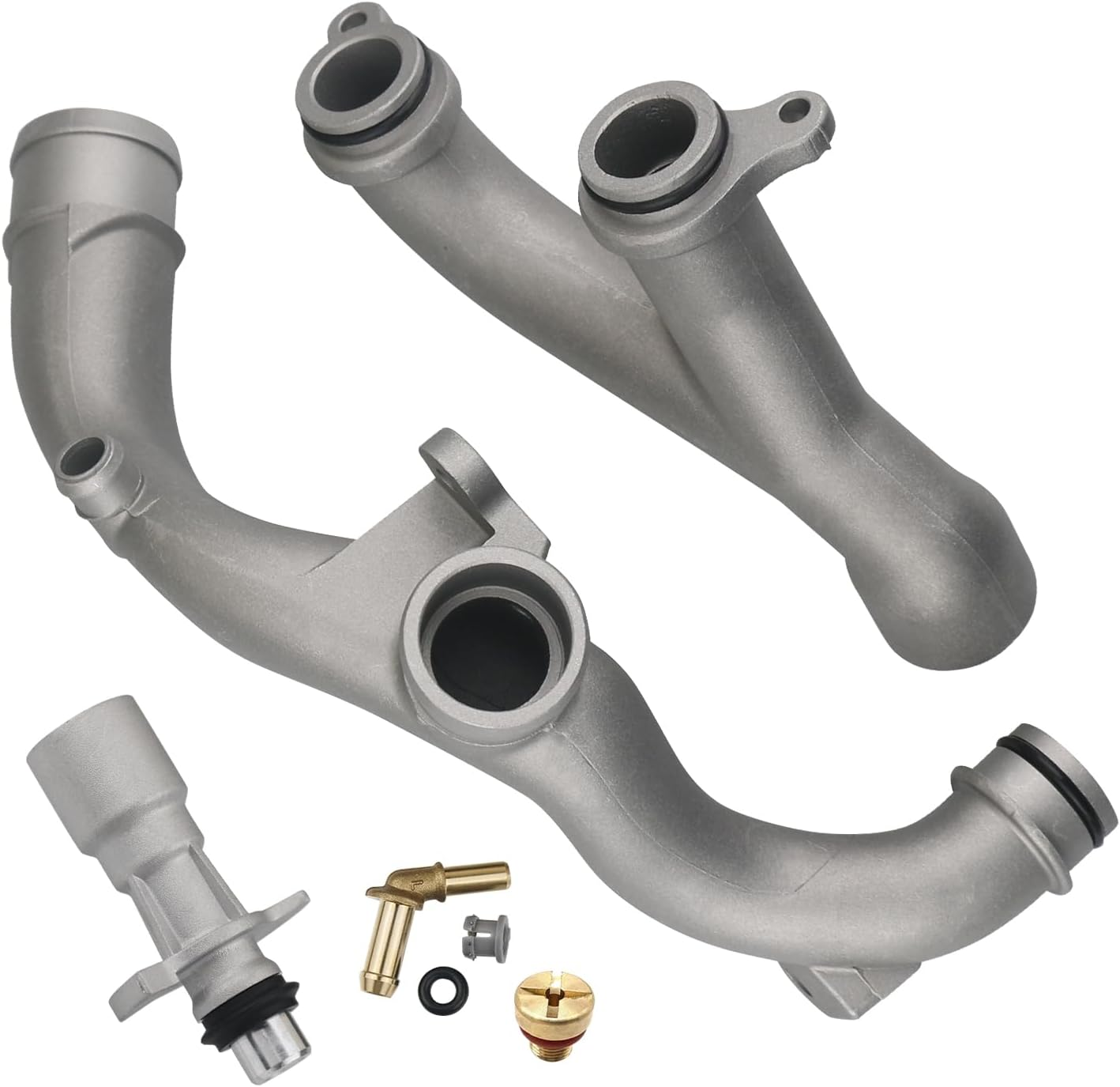 Upgraded Aluminum Coolant Outlet Pipes Kit Compatible with Jaguar,Land Rover Range Rover Sport LR4 3.0L V6/5.0L V8 Replaces LR092992 LR028136 LR049990