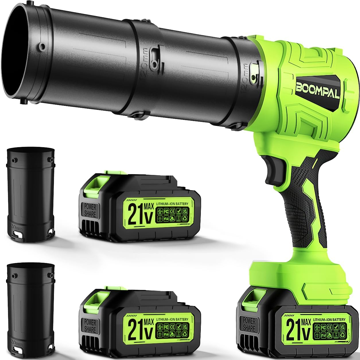 Leaf Blower Cordless with Battery and Charger, Cordless Leaf Blower with 2-Pack 20V Batteries, Variable Speed, Extended Nozzle; Handheld Blower for Lawn Care, Car, Patio, Dust