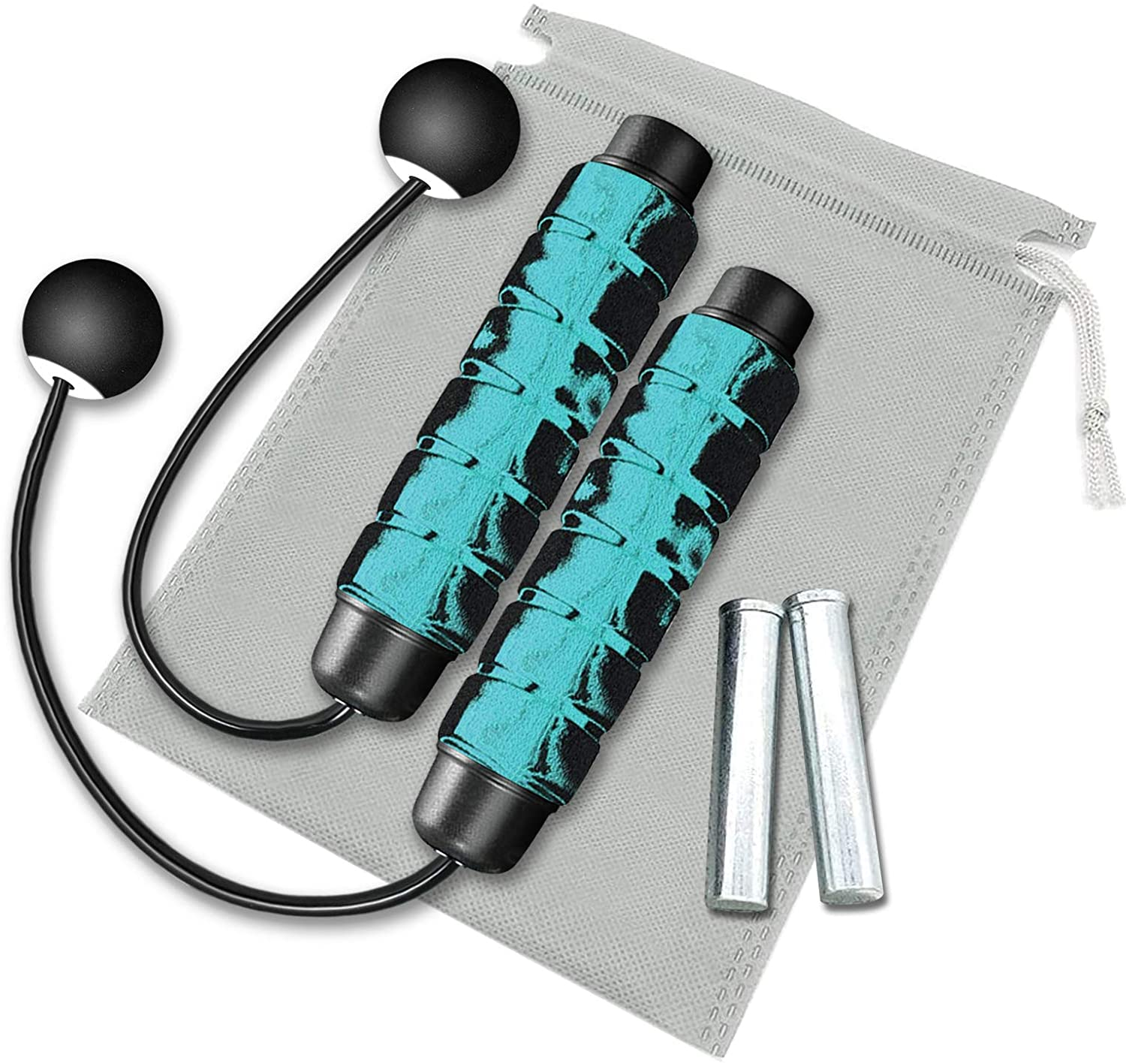 Weighted Cordless Jump Rope for Fitness[Suitable for Different Ages and Levels] Ropeless Jump Rope for Boxing MMA WOD Training, BOD Rope Beachbody Mbf,High Speed Rope Skipping for Narrow Space