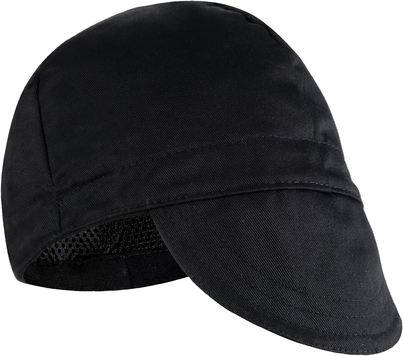 Reversible Welding Cap for Men, Washable Water Fireproof Fire Retardant Cotton Cloth Welding-Hat, Protective Welders Cap for Safety and Head Protection While Welding to Men Women(Black)