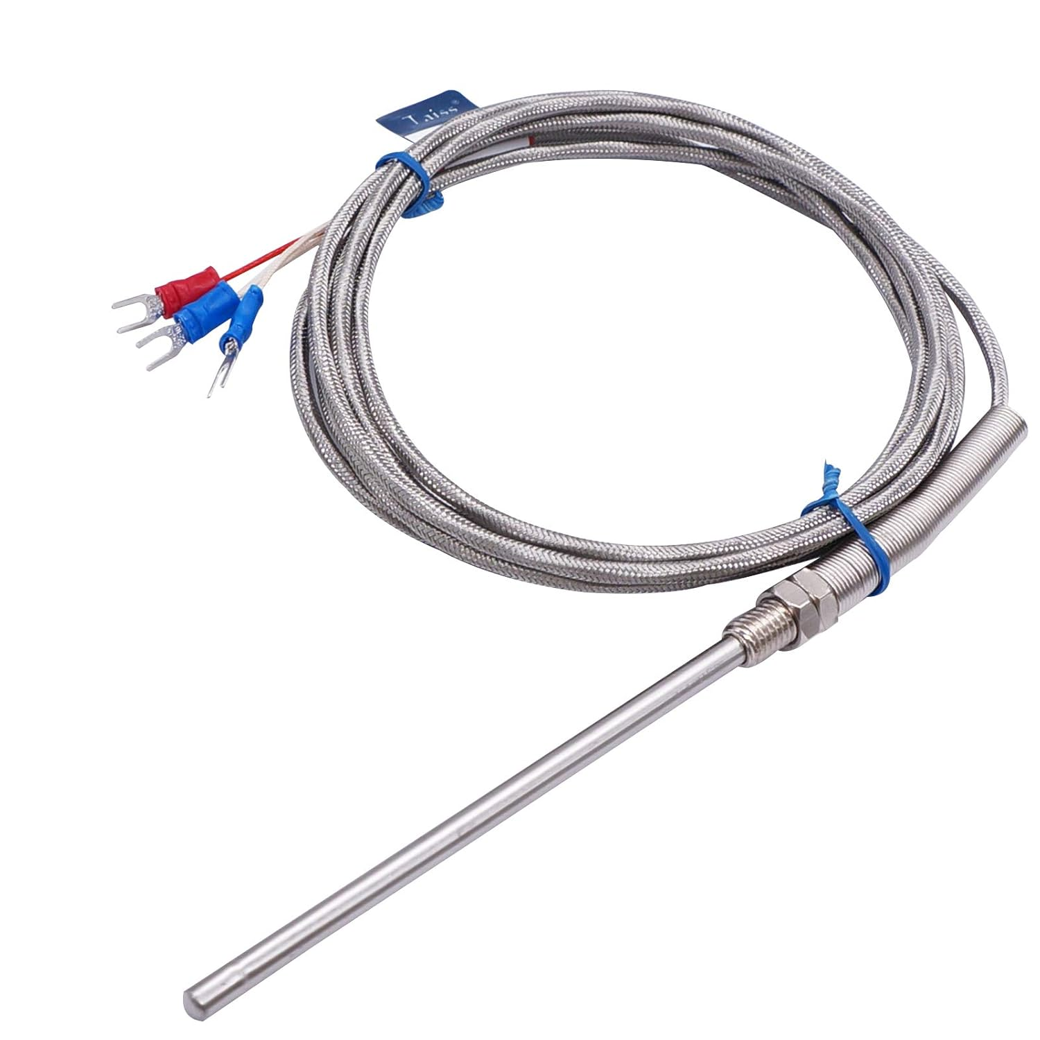TWTADE Stainless Steel PT100 RTD Thermistor Temperature Sensor Probe,100Mm / 4