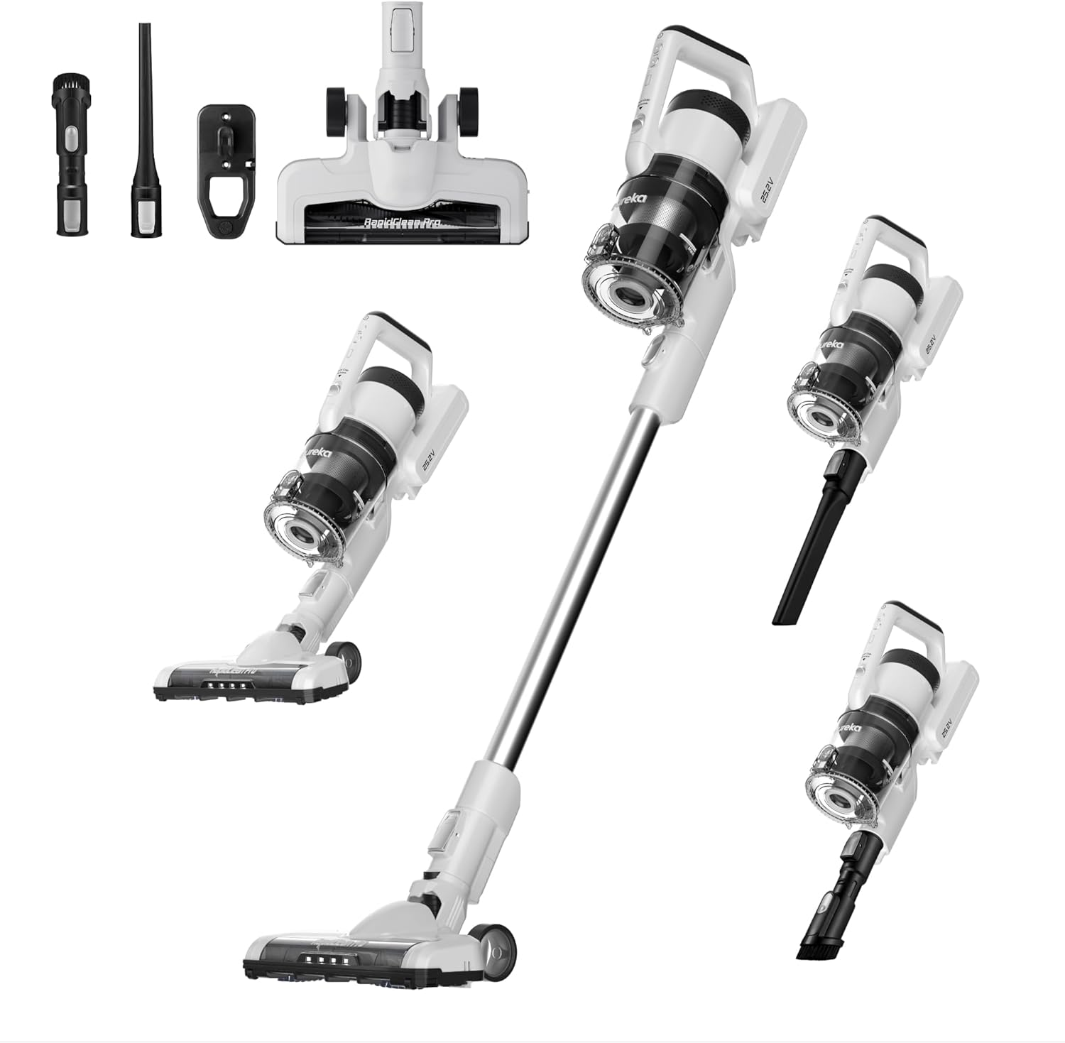 Cordless Vacuum Cleaner, Anti-Tangle Brushroll, Rechargeable Stick Vacuum, Lightweight for Carpet, Hard Floor, Pet Hair, White NEC280WH