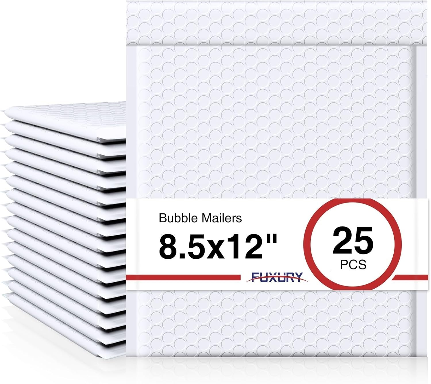 Bubble Mailers 8.5X12 Inch 25 Pack Self-Seal Adhesive Padded Envelopes Usable Size 8.5X11 Inch, Water Resistant Bubble Envelopes for Mailing,Packaging,Small Business,Shipping, White #2