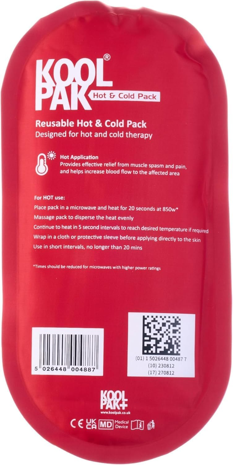 1 X Luxury Hot & Cold Reusable Gel Pack - 12.5 X 25.5Cm Ice Pack for Injuries - Cold Compress for Back Knee Shoulder Pain Relief, Swelling, Joint Stiffness & Muscle Recovery