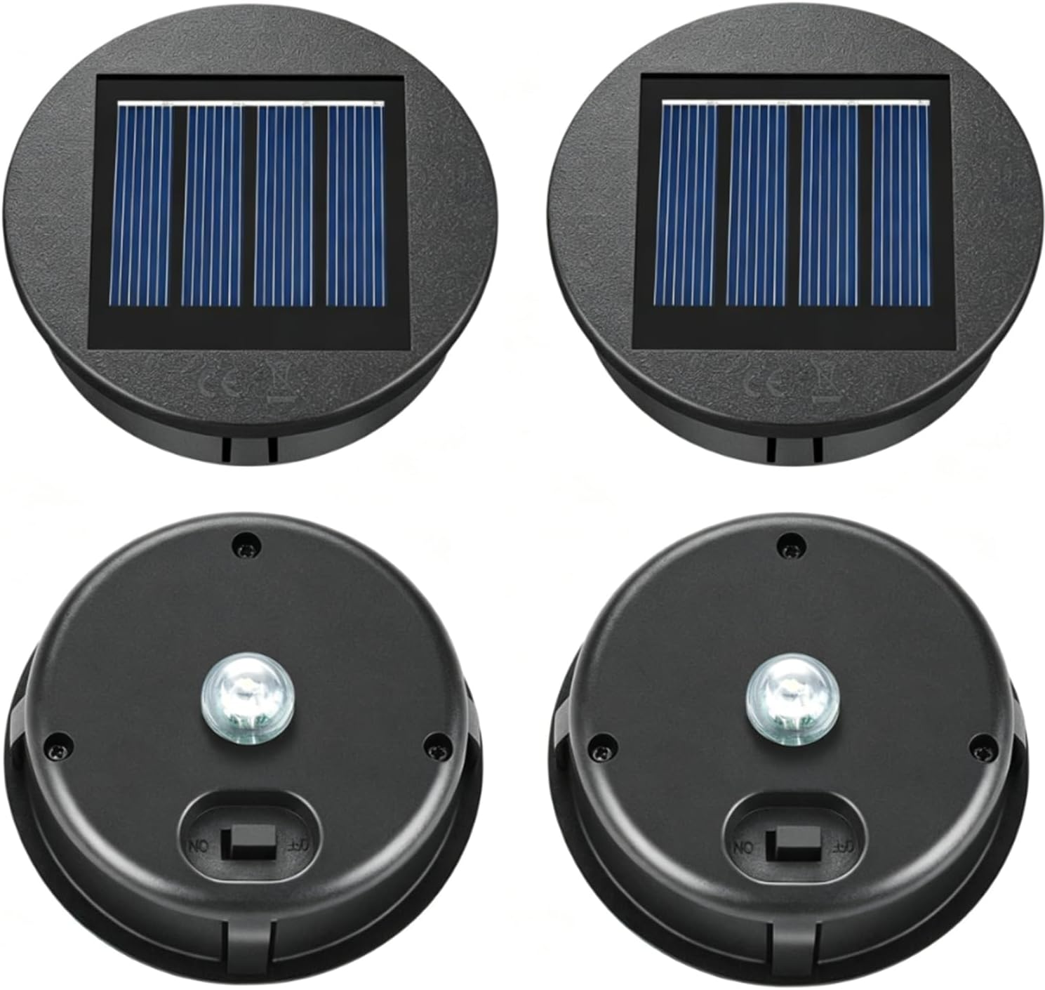 Solar Light Replacement Top Waterproof 4 Pack 3.14 Inch 8CM LED Solar Lantern Light Lamp Lids Outdoor Gardens for Hanging Lanterns Warm White LED