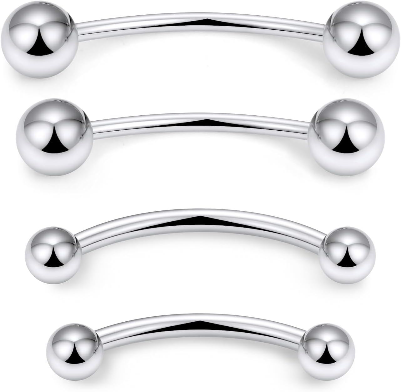 16G 14G Frog Eyes Piercing Jewelry Hypoallergenic Titanium Curved Barbell Snake Eyes Piercing Jewelry Frog Eyes Tongue Rings for Women Men Eyebrow Vertical Labret Small Belly Button Ring