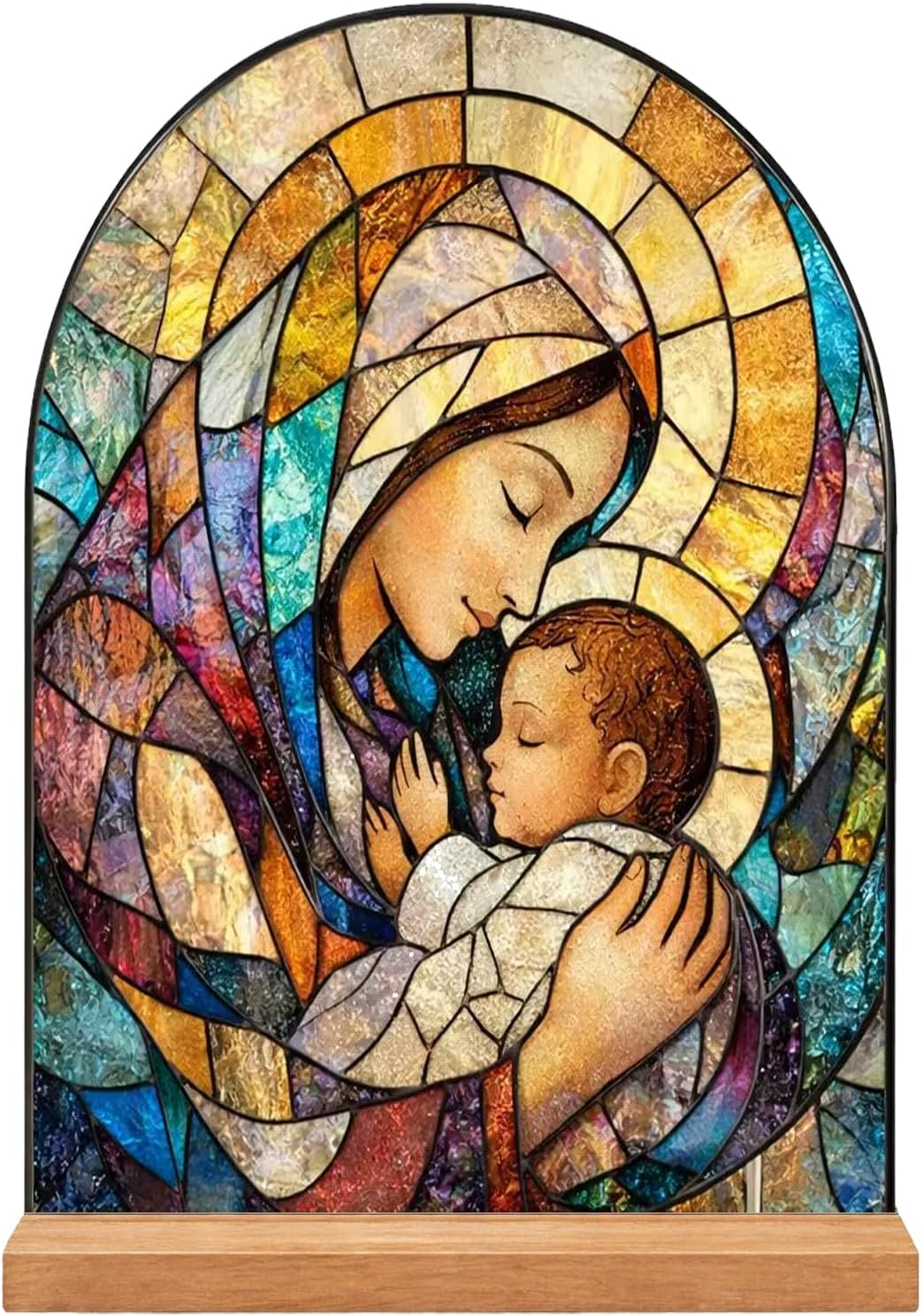 Blessed Mother Mary Stand Catholic Icons Ornament Statue Immaculate Heart