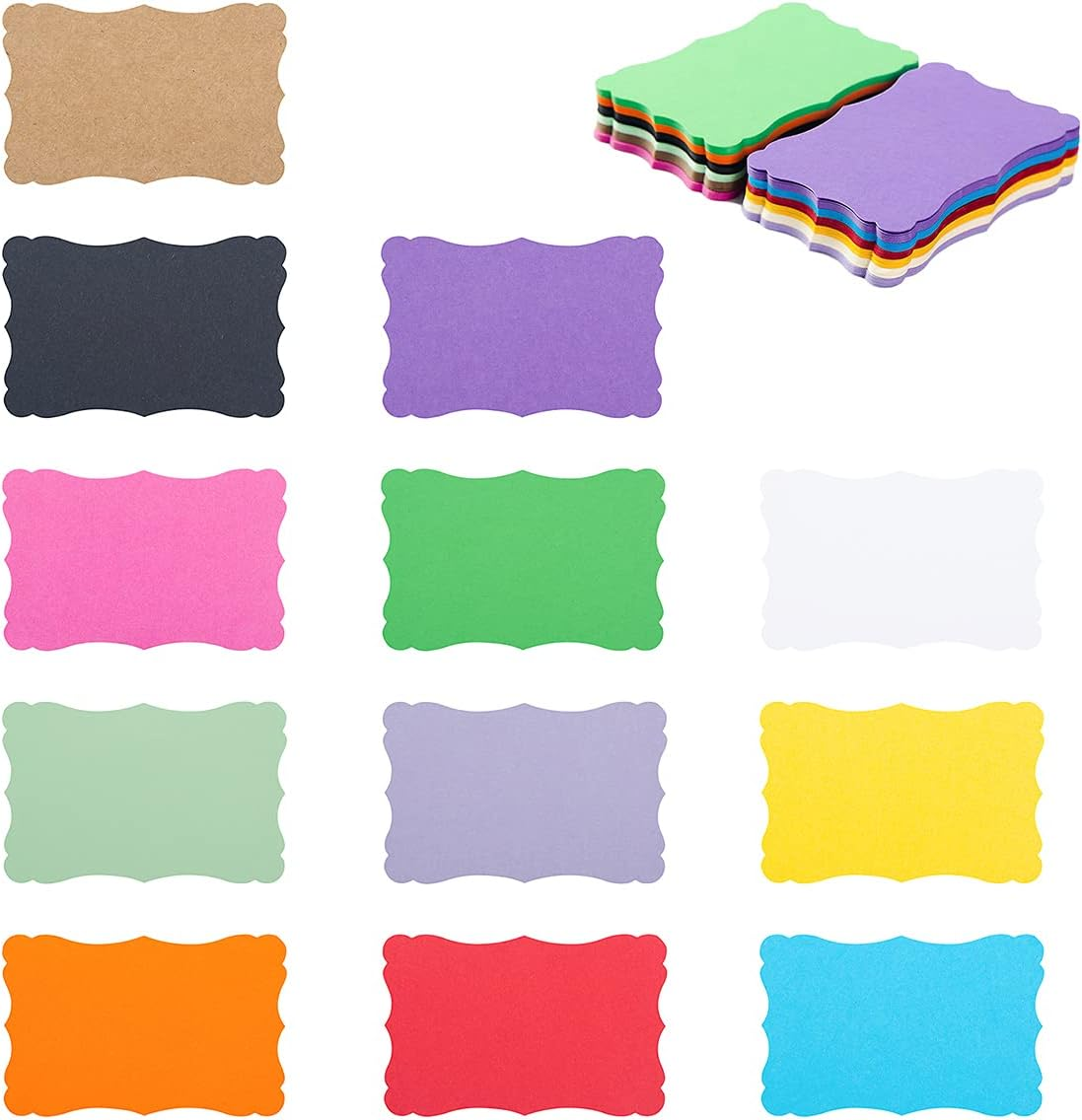 120 Pieces Small Mini Business Cards Vintage Assorted Colors Blank Note Cards Gift Word Card for Business Cards, Gift Cards (12 Colors, 3.66x 2.36 inches)