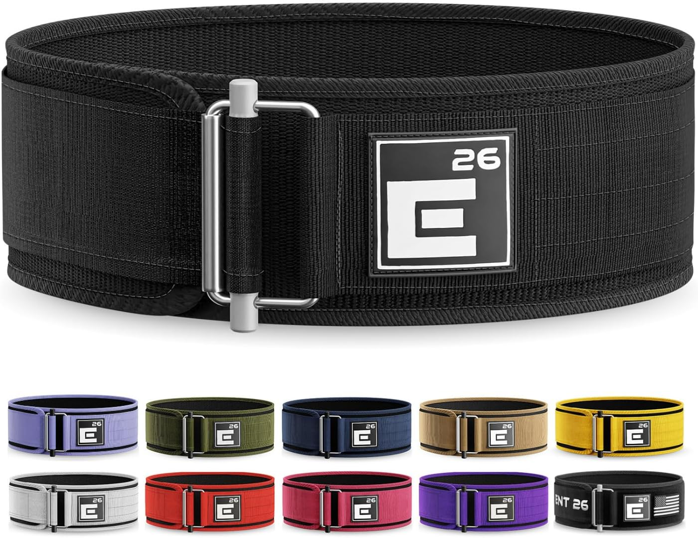 Self-Locking Weight Lifting Belt - 4-Inch Nylon Support for Men and Women - Squat and Deadlift - Gym Training