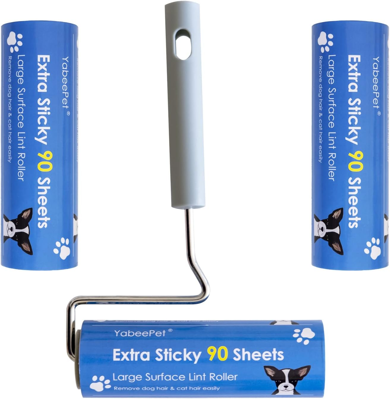 Extreme Sticky Lint Roller, Pet Hair Remover, 90 Sheets, 6.3