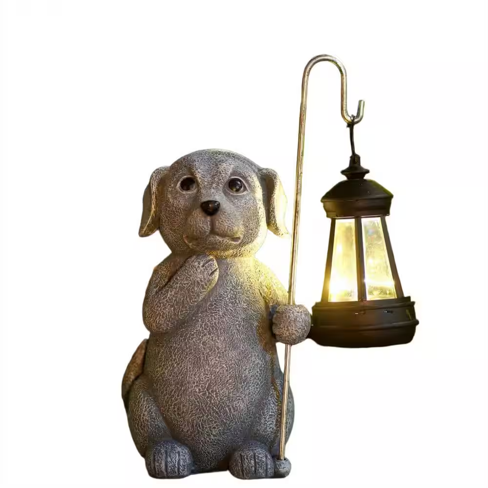 Garden Decor Statues: Front Patio Balcony Yard Art Lawn Ornaments Porch Outdoor outside Decorations (Dog)