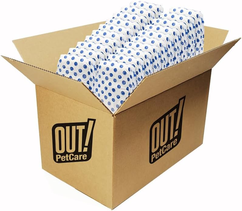 Petcare Disposable Male Dog Wraps, Male Wraps for Dogs, Pee Wraps, Belly Bands for Dogs, Leak Proof, Wetness Indicator, Puppy and Doggie Diaper for Peeing, Medium/Large, 96 Count