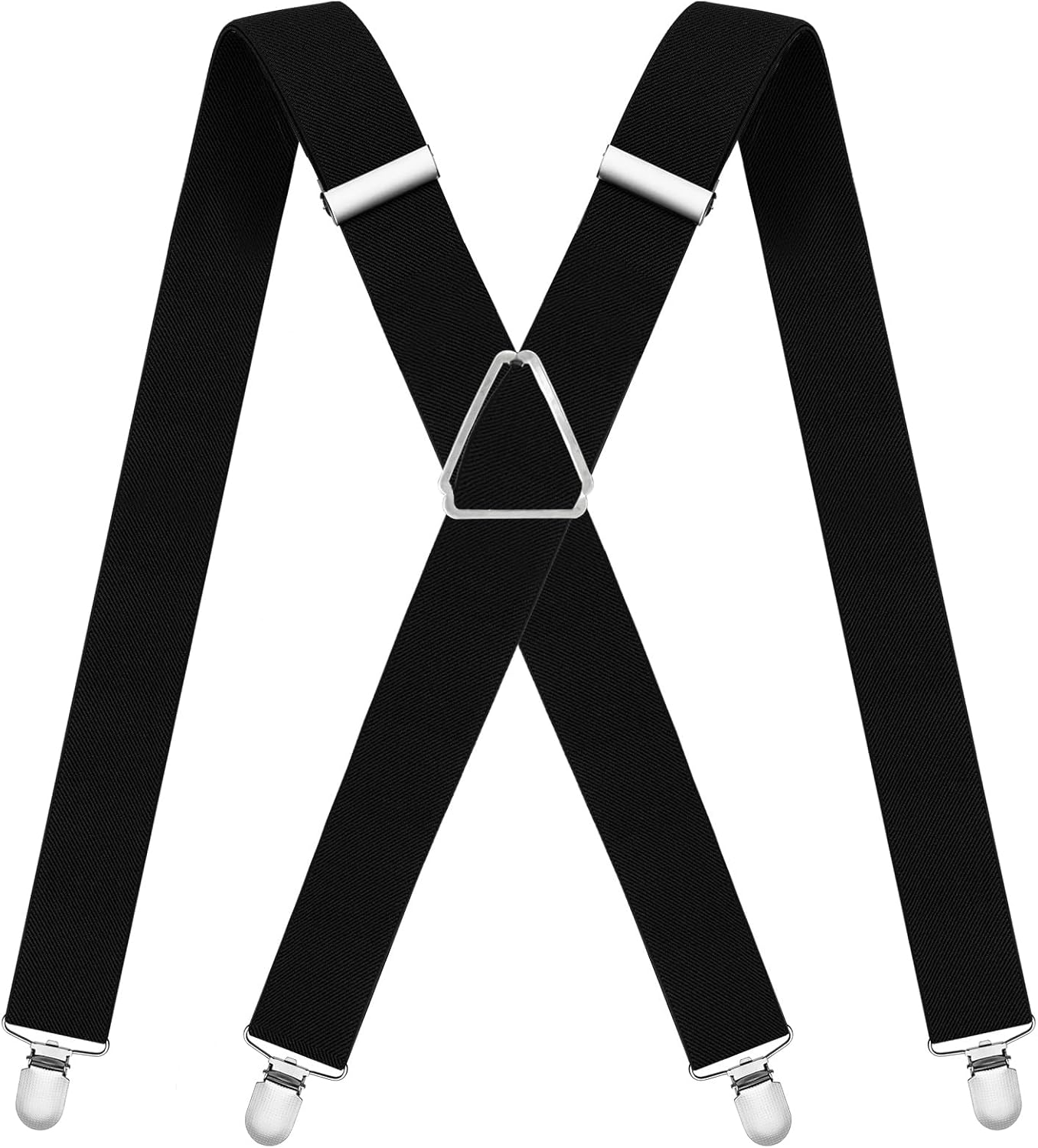Mens Suspenders Adjustable Braces with 4 Strong Metal Clips Elastic X Back Heavy Duty Suspender for Men and Women