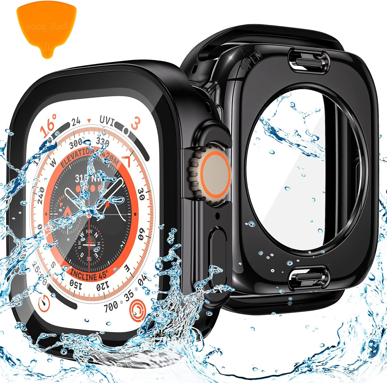 Goton Waterproof Case for Apple Watch Ultra2 - Black 49mm