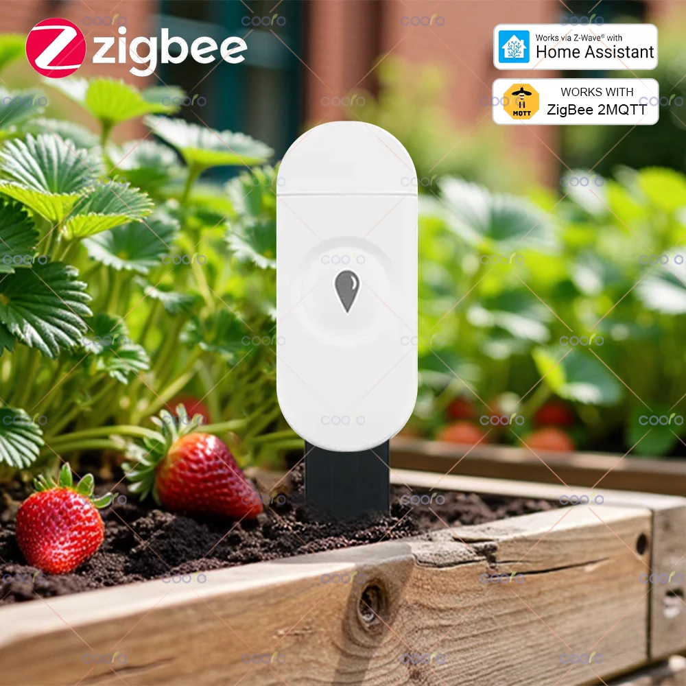 Zigbee Smart Soil Tester Humidity Temperature Moisture Sensor for Plant Garden Works with Home Assistant Zigbee2Mqtt