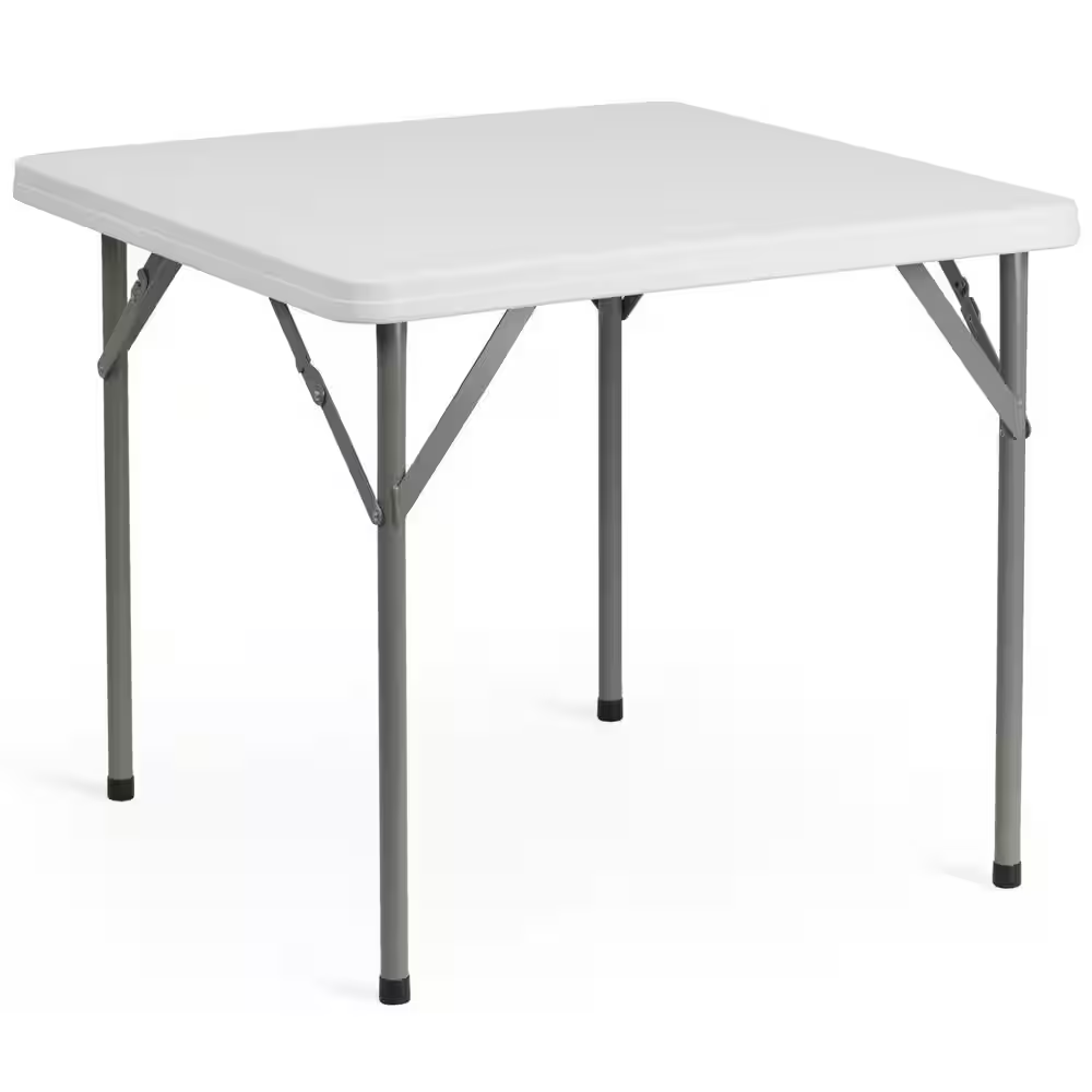 Elon 34.25 In. L Square Granite White Plastic Top Folding Table (Set of 5)