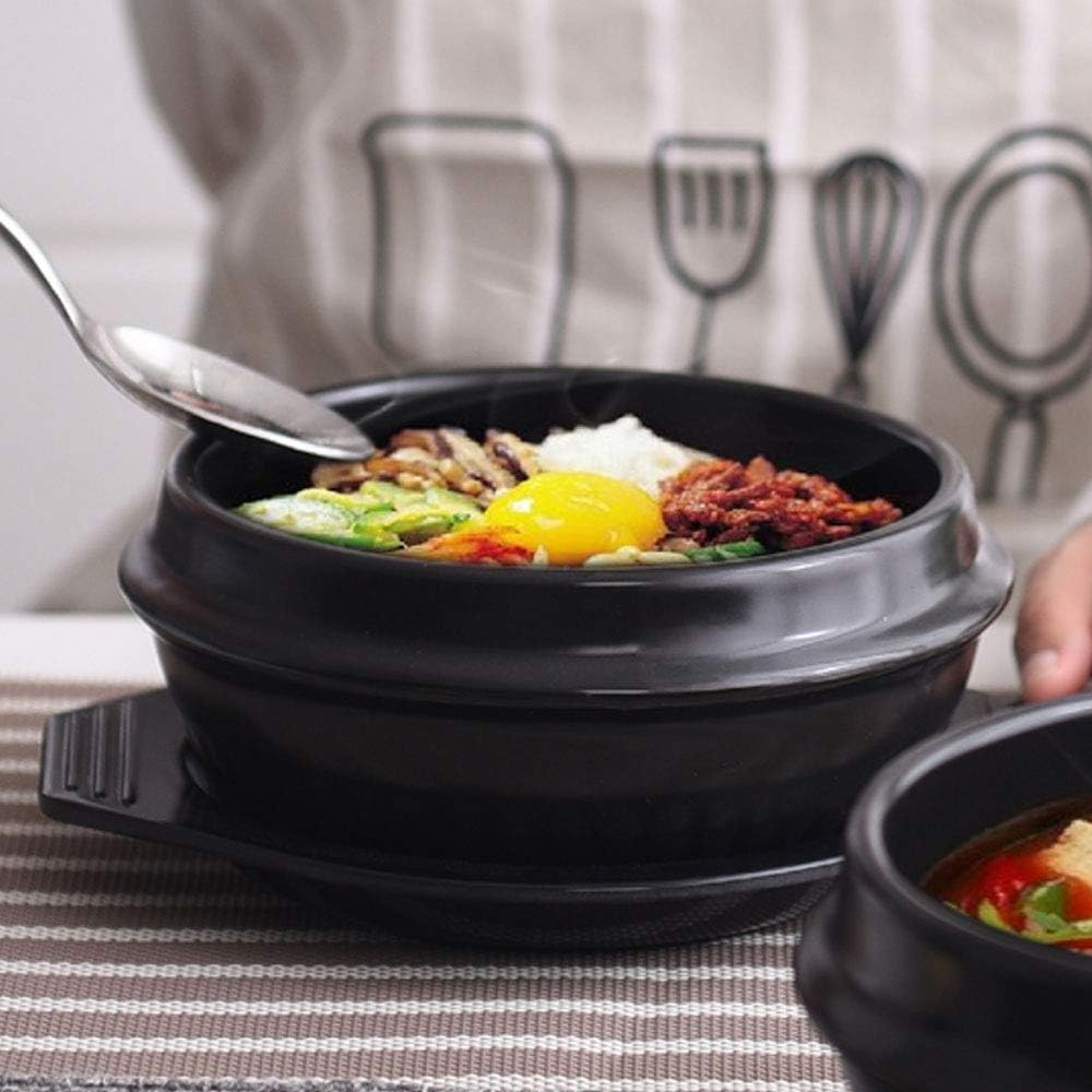 Korean Stone Bowl for Bibimbap and Soup, No Lid, Premium Ceramic with Melamin... - Picture 5 of 14