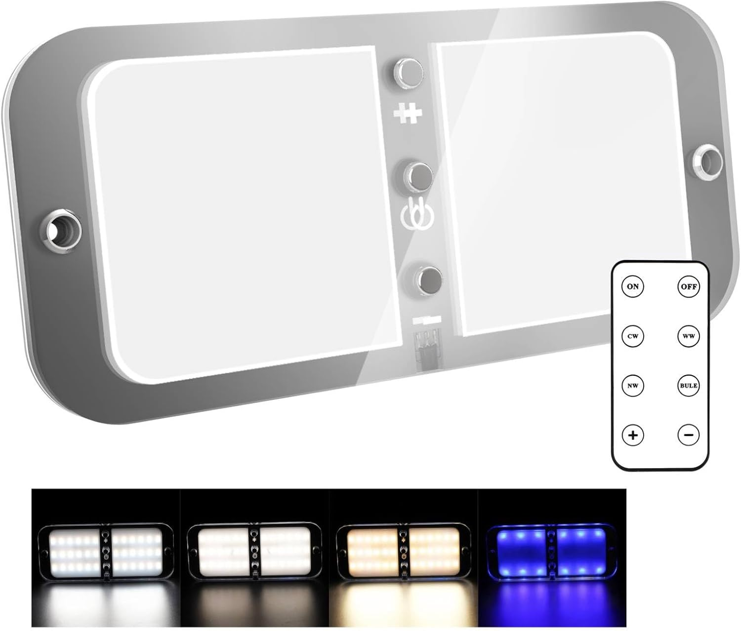 Plafoniera LED 12V Camper, Plafoniera LED 12 Volt per Camper 12V Interruttore Rotante Con 800LM Illuminazione Interna Camper per Rimorchio, Camper, Barca(1 PCS)