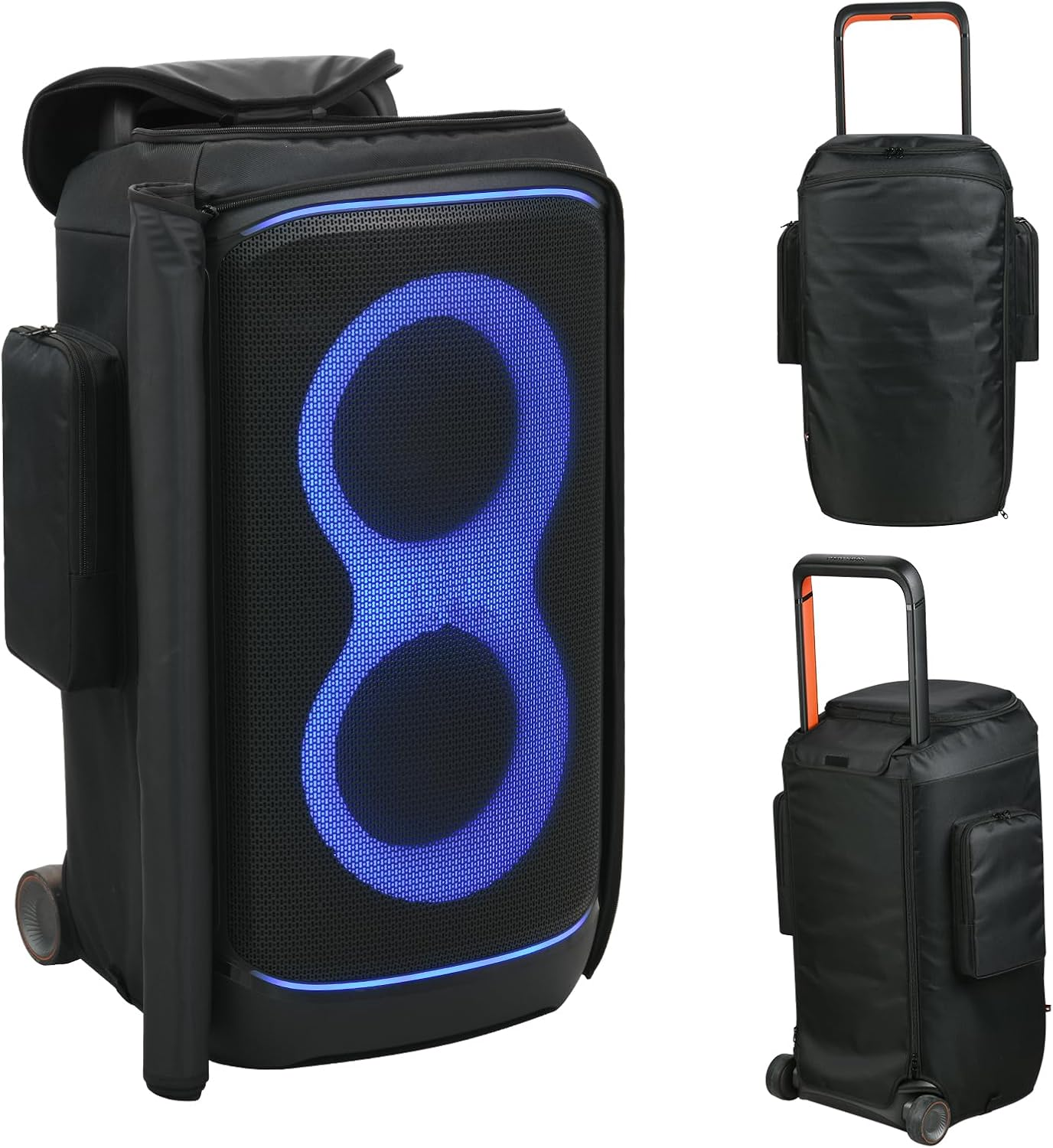 Speaker Case Compatible with JBL Partybox 520, Portable Speaker Carrying Cover with Zipper Pockets Storage Bag for JBL Partybox 520