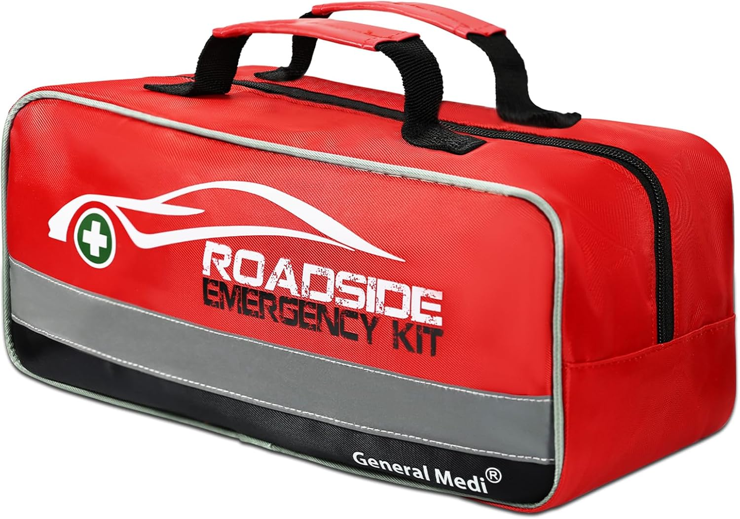 127-Pieces Roadside Car Emergency Kit Include Mini First Aid Kit, Jumper Cables,Tow Rope, Bandage, Safety Vest, Emergency Triangle, All in One Pack