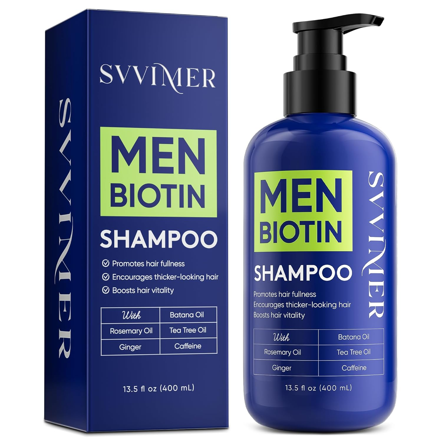 Biotin Hair Growth Shampoo - Root Activator Thickening Shampoo for Men - with Rosemary Tea Tree Oil Caffeine for Hair Loss and Thinning Thickening - 13.5 Fl Oz (Pack of 1)