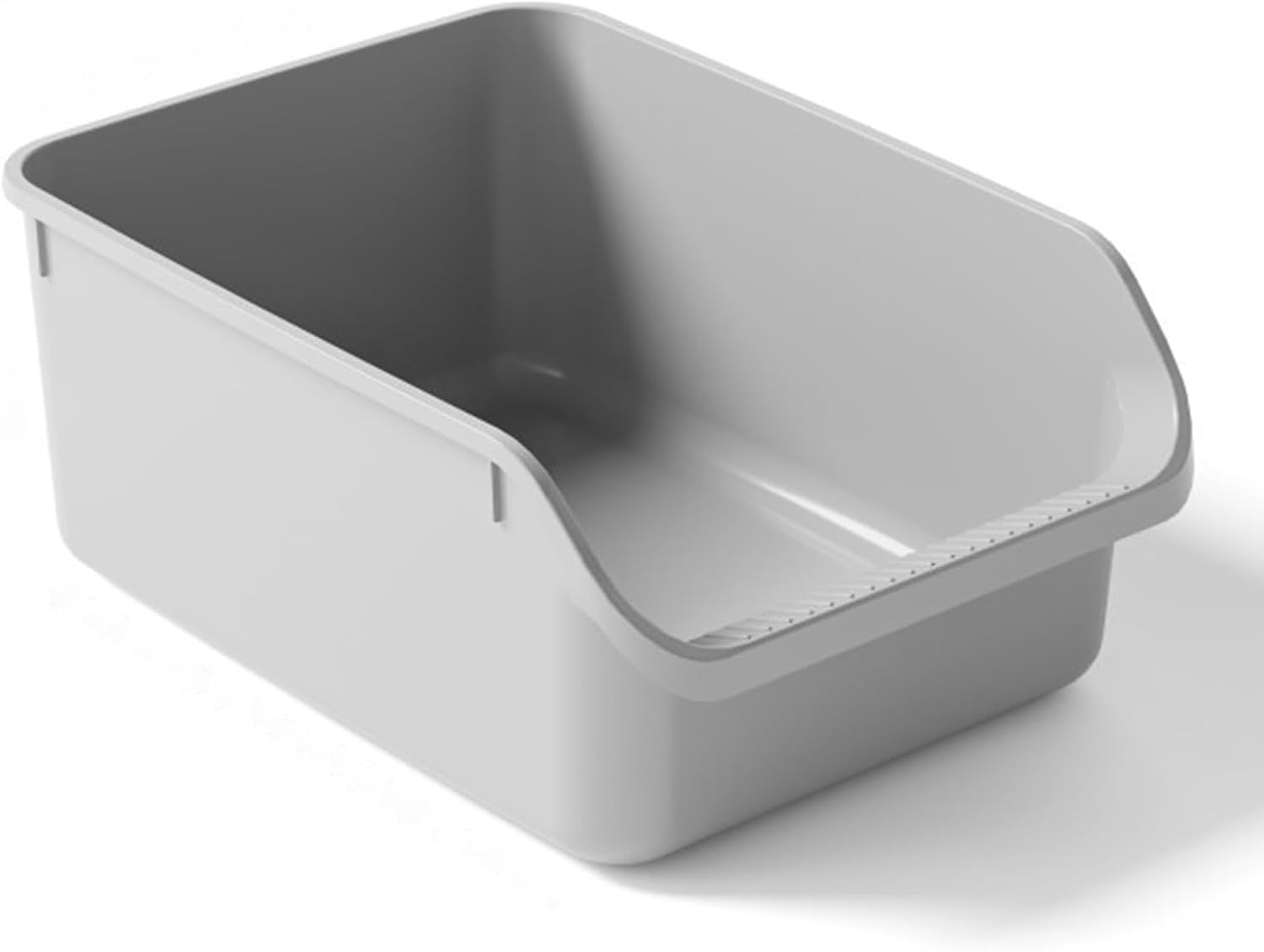 Large Cat Litter Box with High Sides,Cat Boxes for Indoor Cats,Cat Litter Pan for Kitty,Litter Box with Low Entry,Easy to Clean,Anti-Splashing(Grey)