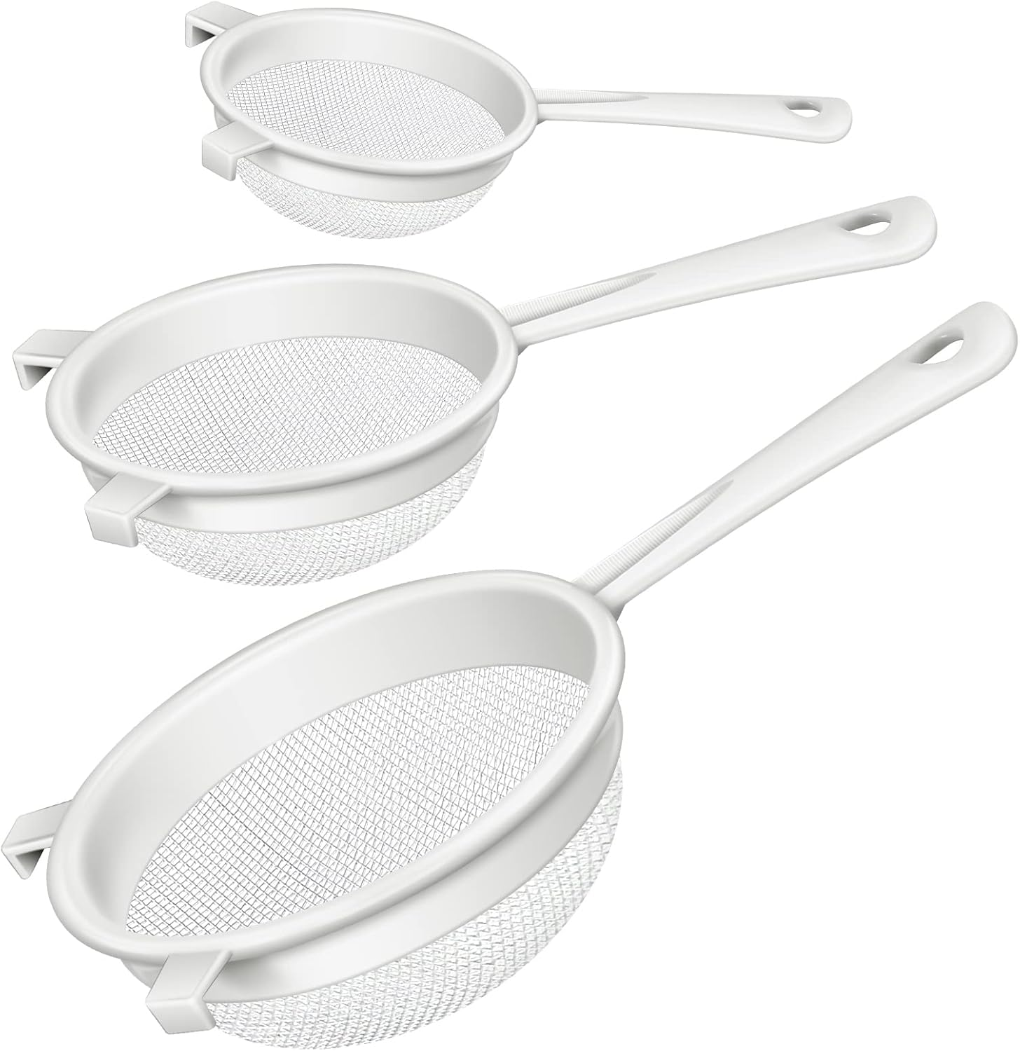 3 Pcs Plastic Nylon Mesh Strainer Colander with Handle Double Ear Fine Mesh  Str | eBay
