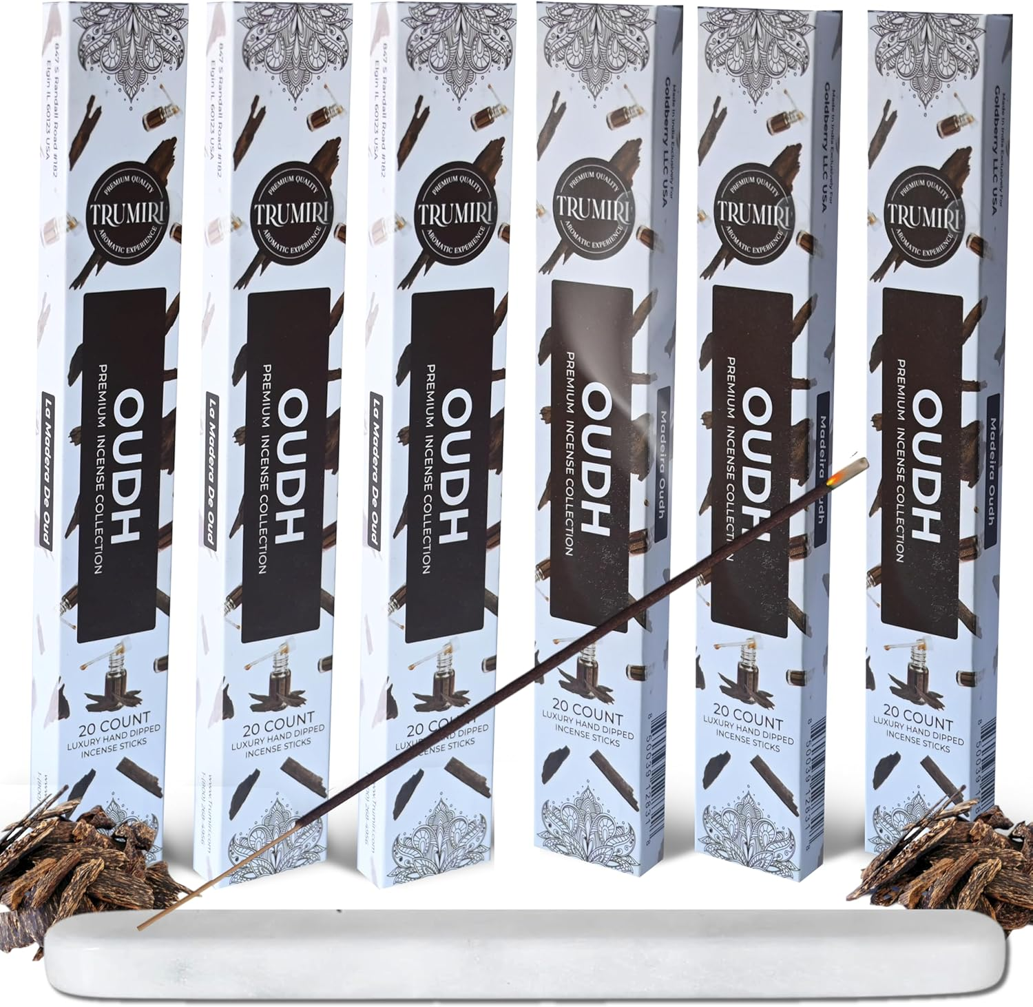 Oud Incense Sticks - Agarwood - Total 120 Pack of 6 (120 Sticks),