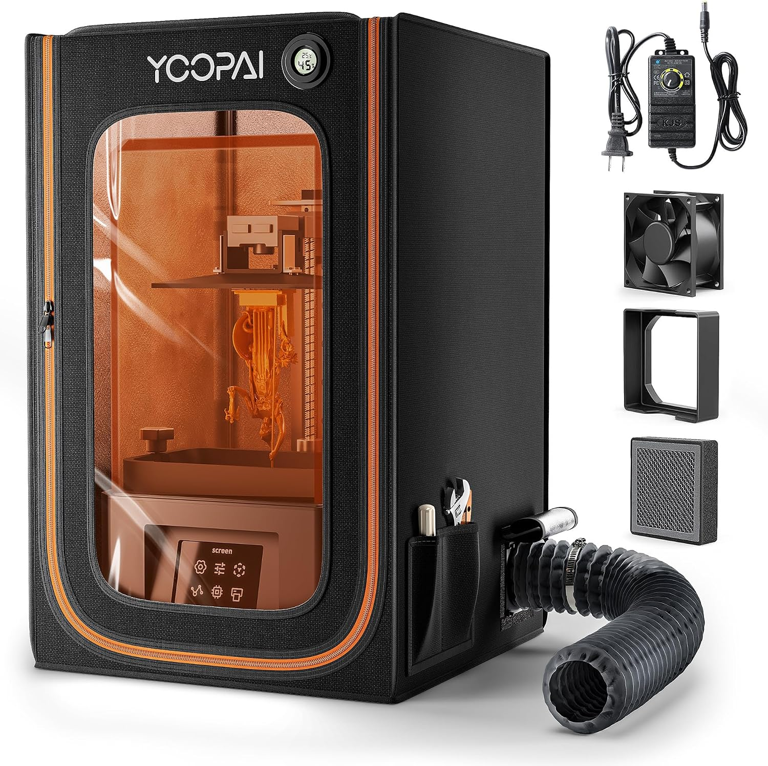 Pro Resin 3D Printer Enclosure with Adjustable Ventilation LED Light