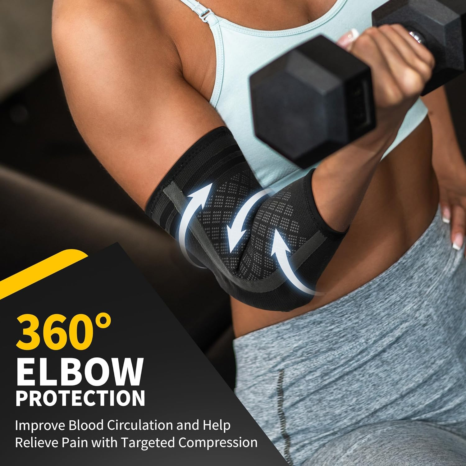 CAMBIVO Elbow Brace for Tendonitis and Tennis Elbow with Gel Pad and Dual Sta... - Picture 4 of 10