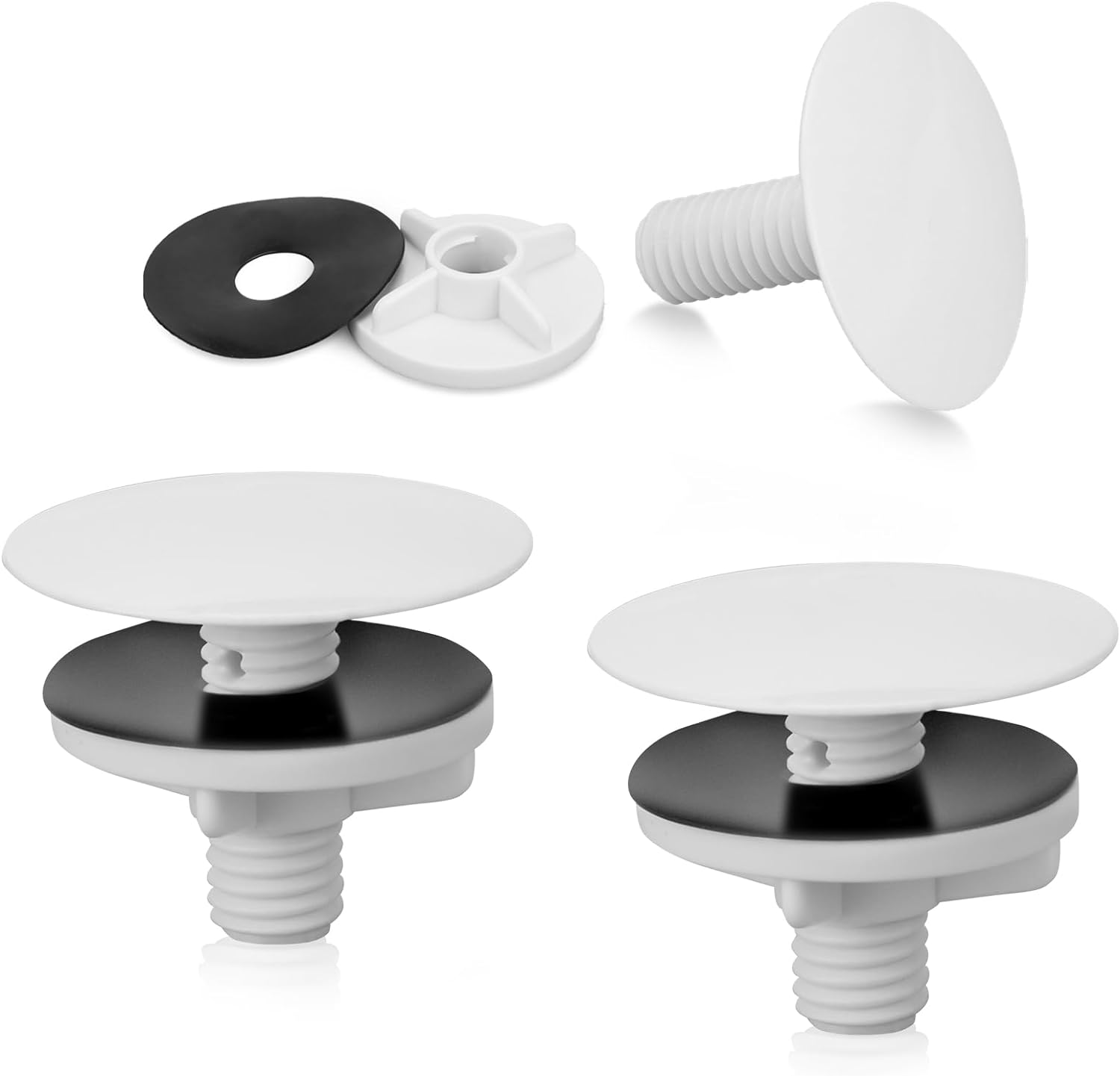 3 Pcs Sink Hole Covers Caps Faucet Hole Cover White Kitchen Sink Plug, Kitchen Sink Caps for Tap Holes Plate Stopper Cover Blanking Metal Plug, 2 Inch Faucet Cover for Kitchen Sink