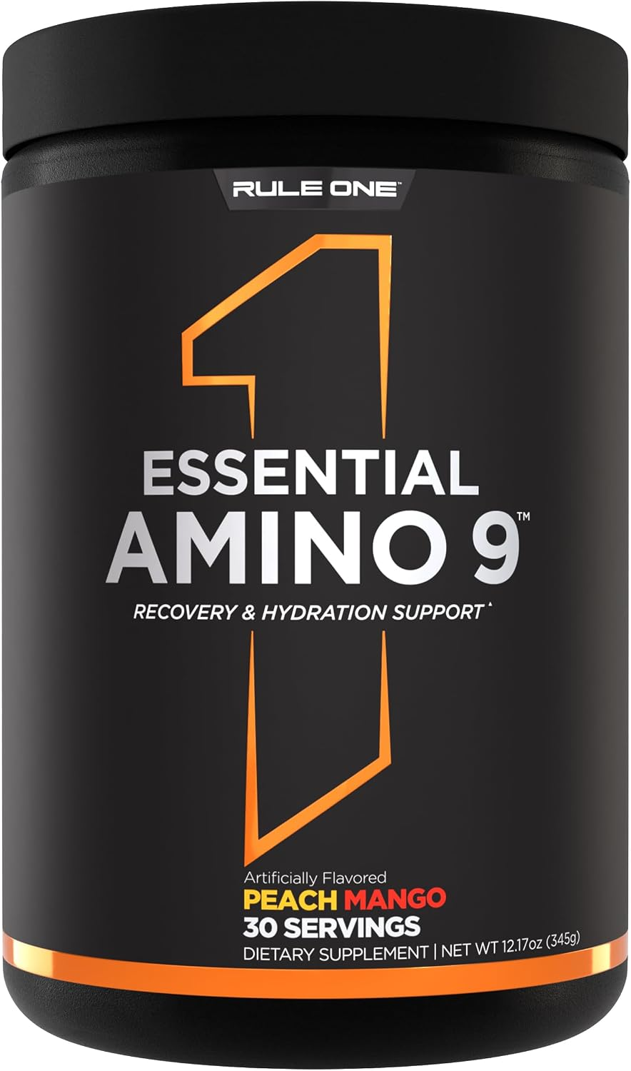 Rule 1 Essential Amino 9 Recovery & Hydration Support Supplement 345 G, Peach Mango (30 Servings)