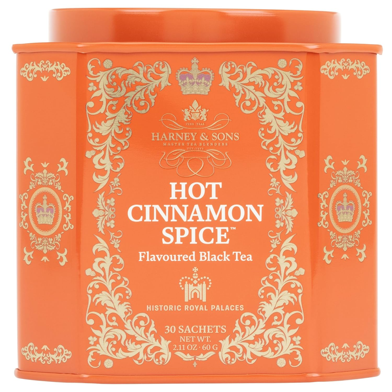 Harney & Sons Hot Cinnamon Spice Tea Tin - Black Tea with Orange & Sweet Clove -