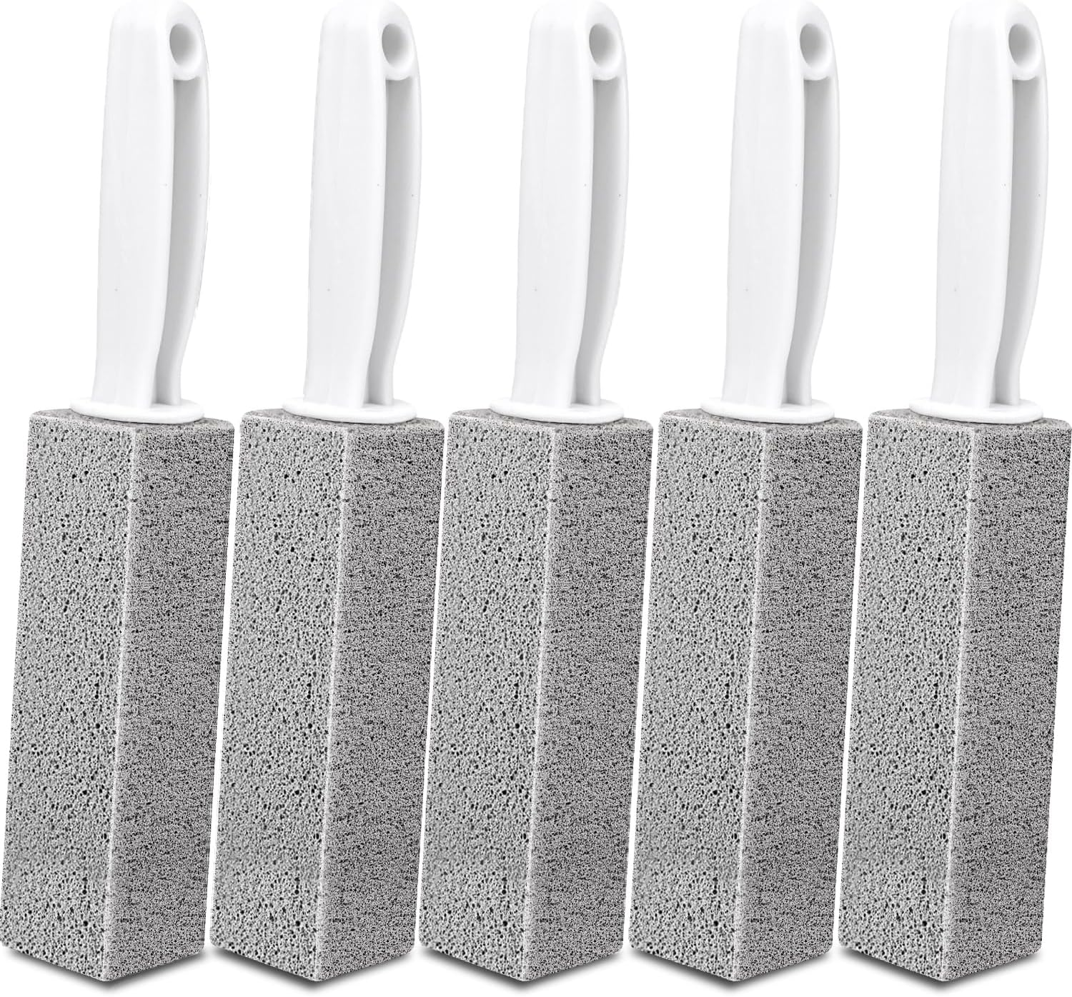 5 Pack Pumice Stone for Cleaning, Pumie Scouring Stick with Handle, Pumice Stone Toilet Bowl Cleaner, Hard Water Stain Remover for Toilet, Bathroom, Kitchen Sink, Grill