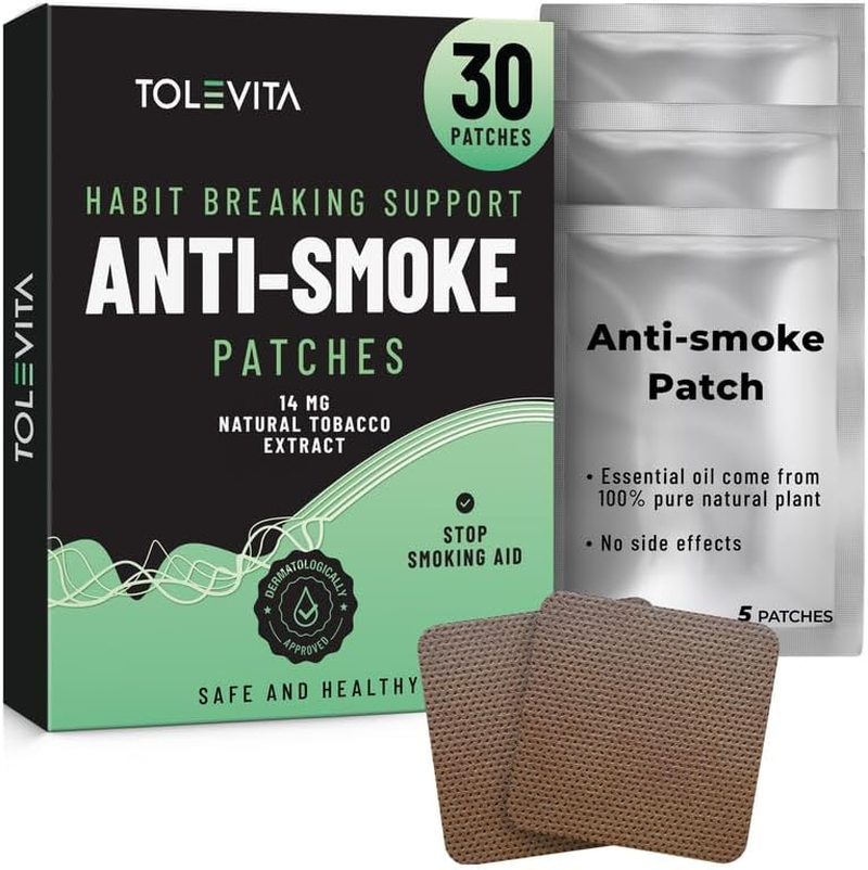 Anti-Smoke Herbal Quit Smoking Patches 14mg Reduce Cravings 30 Count