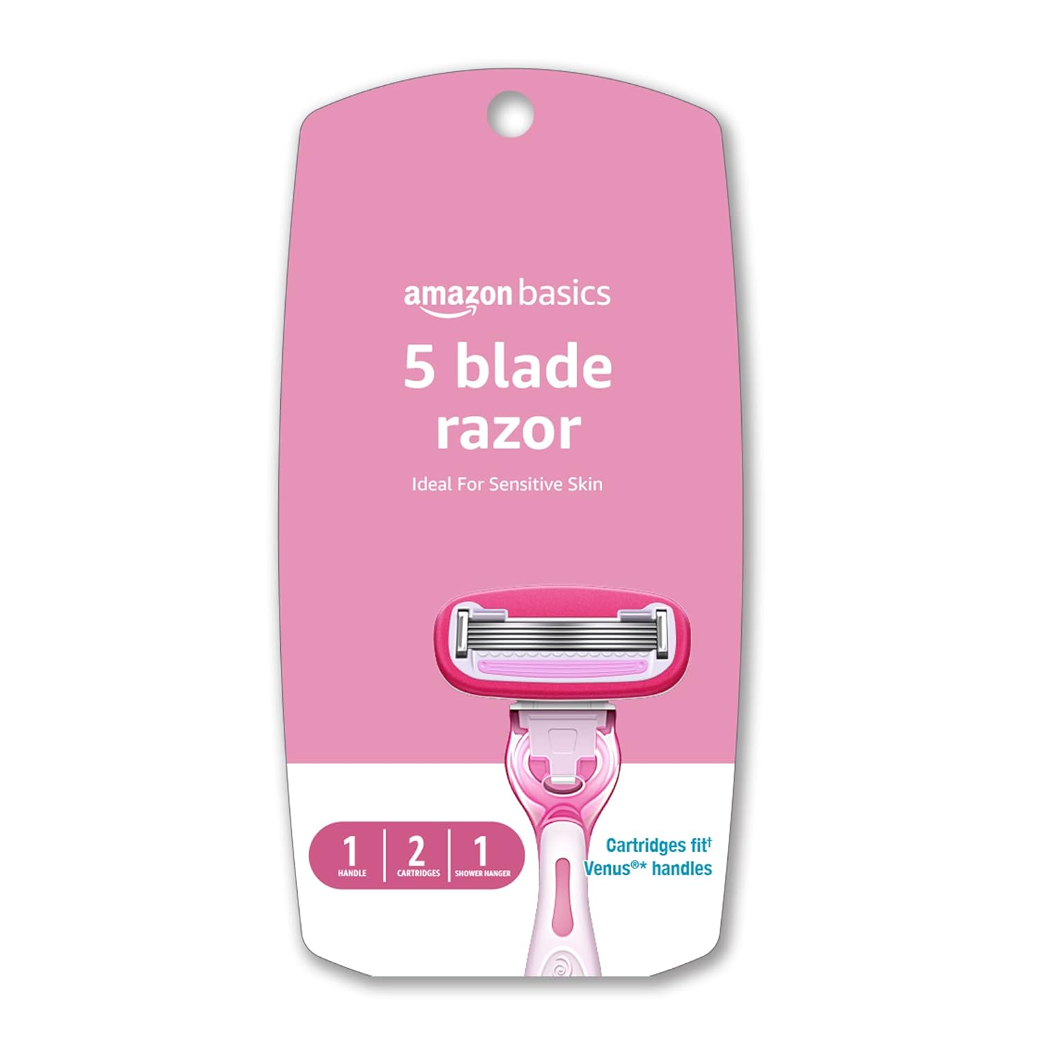 Women'S 5 Blade FITS Razor for Women, FITS FITS Handle and Venus Handles, Includes 1 FITS Handle, 2 Cartridges & 1 Shower Hanger
