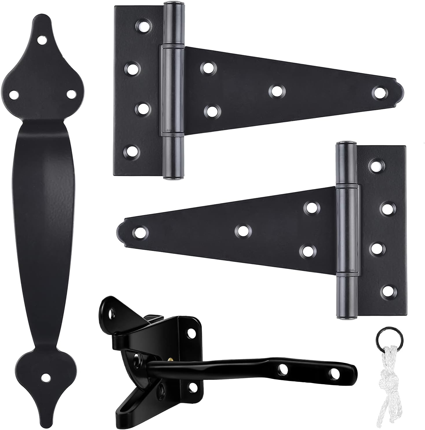 Gate Hardware Kit Heavy Duty,with Self Locking Gate Latch,6 Inch T