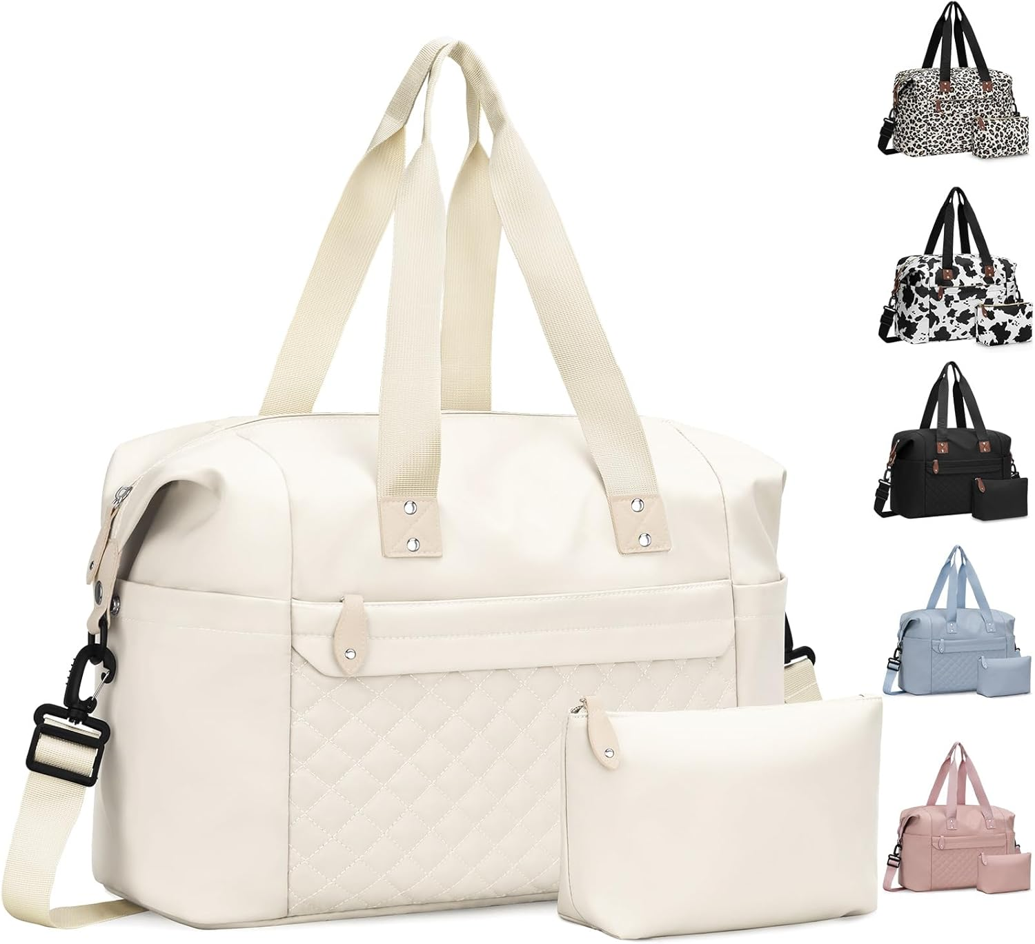 Borsone da viaggio, borsa da viaggio impermeabile per il weekend, per donne e uomini, con borsa da toilette, leggero, per oggetti personali, borsone da palestra per viaggi, aerei e sport.