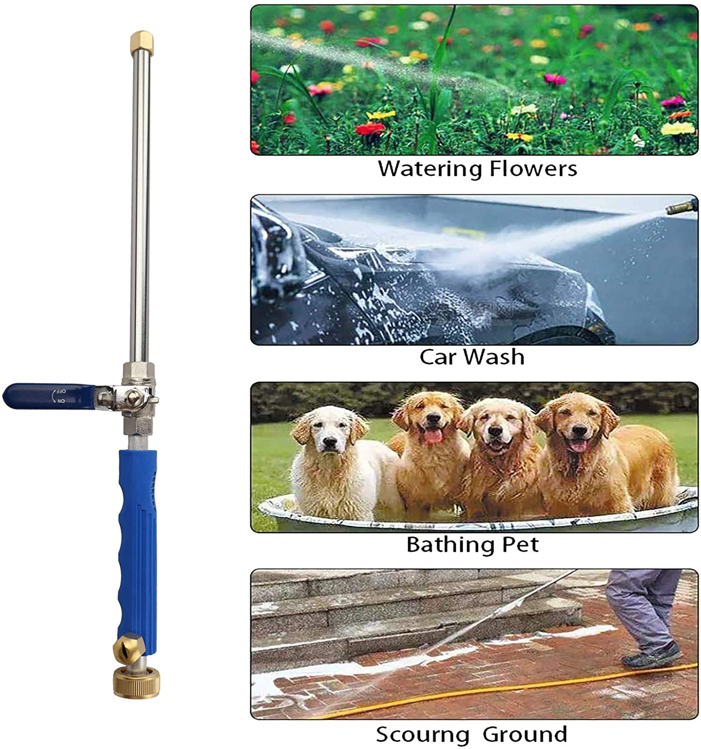 High Pressure Power Washer Wand, Hydro Jet Water Hose Nozzle,Watering Sprayer... - Picture 7 of 14
