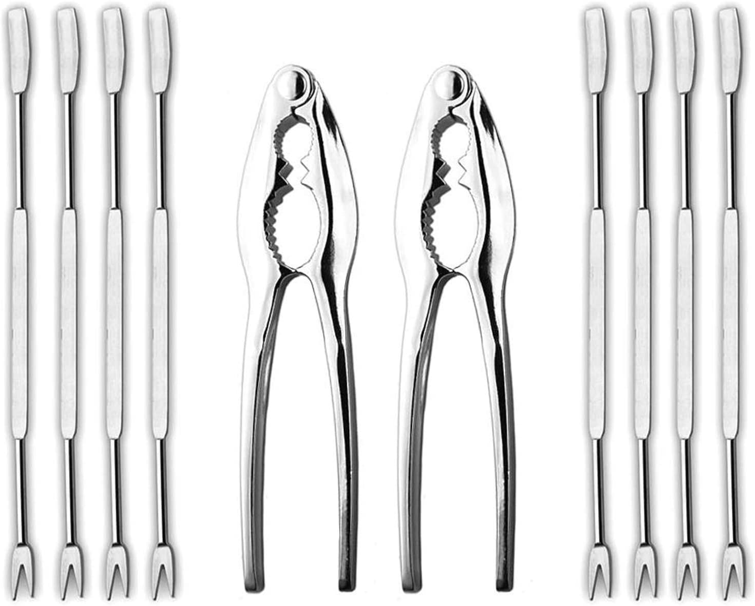 10 Piece Seafood Crackers & Forks Set Lobster Crab Leg Crackers, Nut Cracker Set