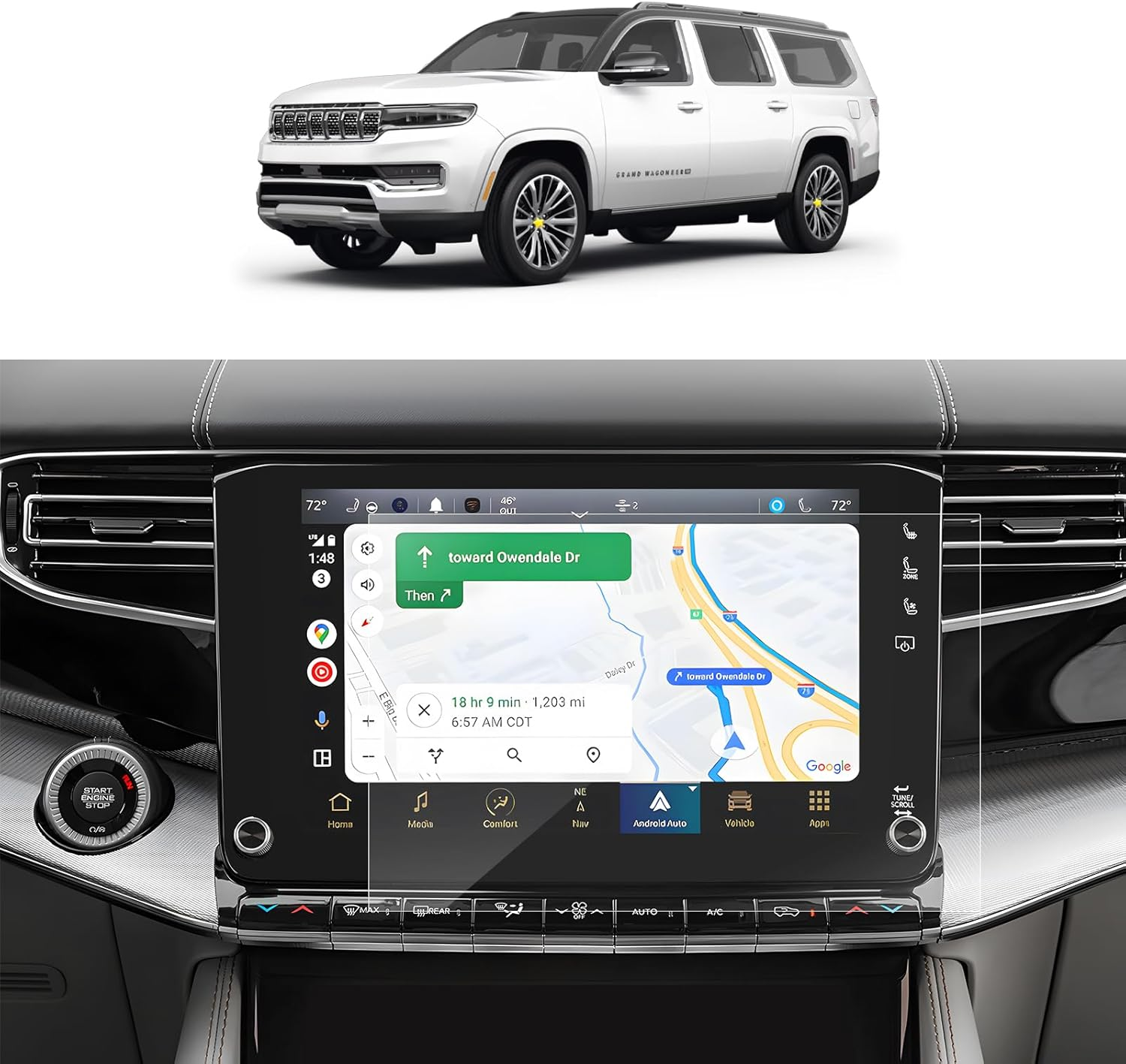 2Pcs Screen Protector for 2022-2025 Jeep Wagoneer/Grand Wagoneer Navigation 2023 2024 2025 Grand Wagoneer Accessories HD Clear Anti-Scratch