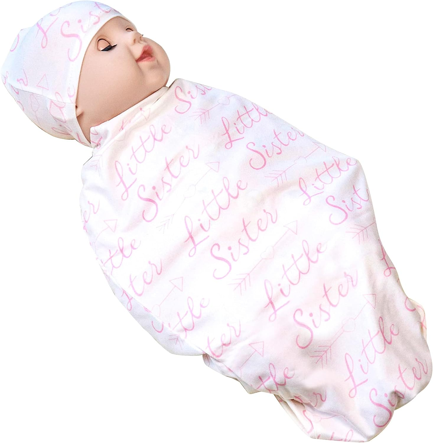 Newborn Swaddle Blanket with Beanie Set,Soft Stretchy Blanket for 0-3 Months ... - Picture 12 of 13