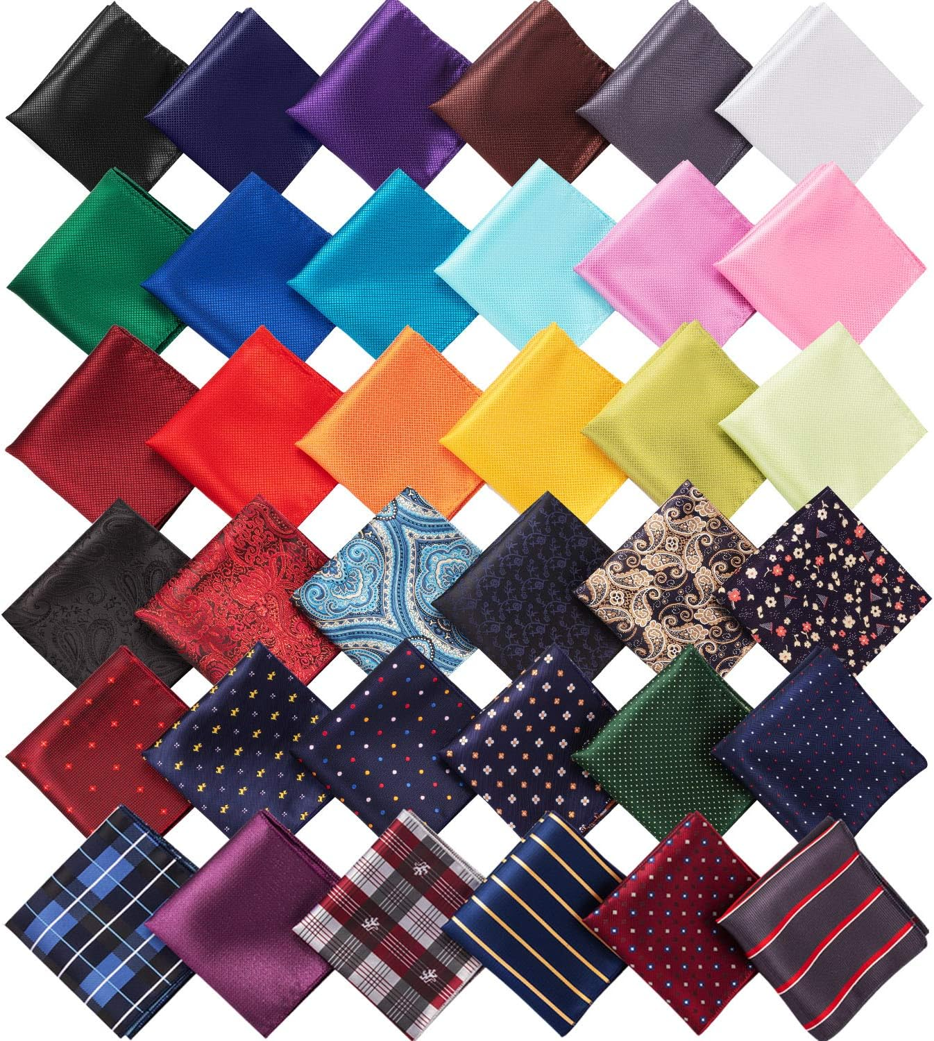 36 piezas Pañuelo de bolsillo para hombre Pañuelo de bolsillo para traje